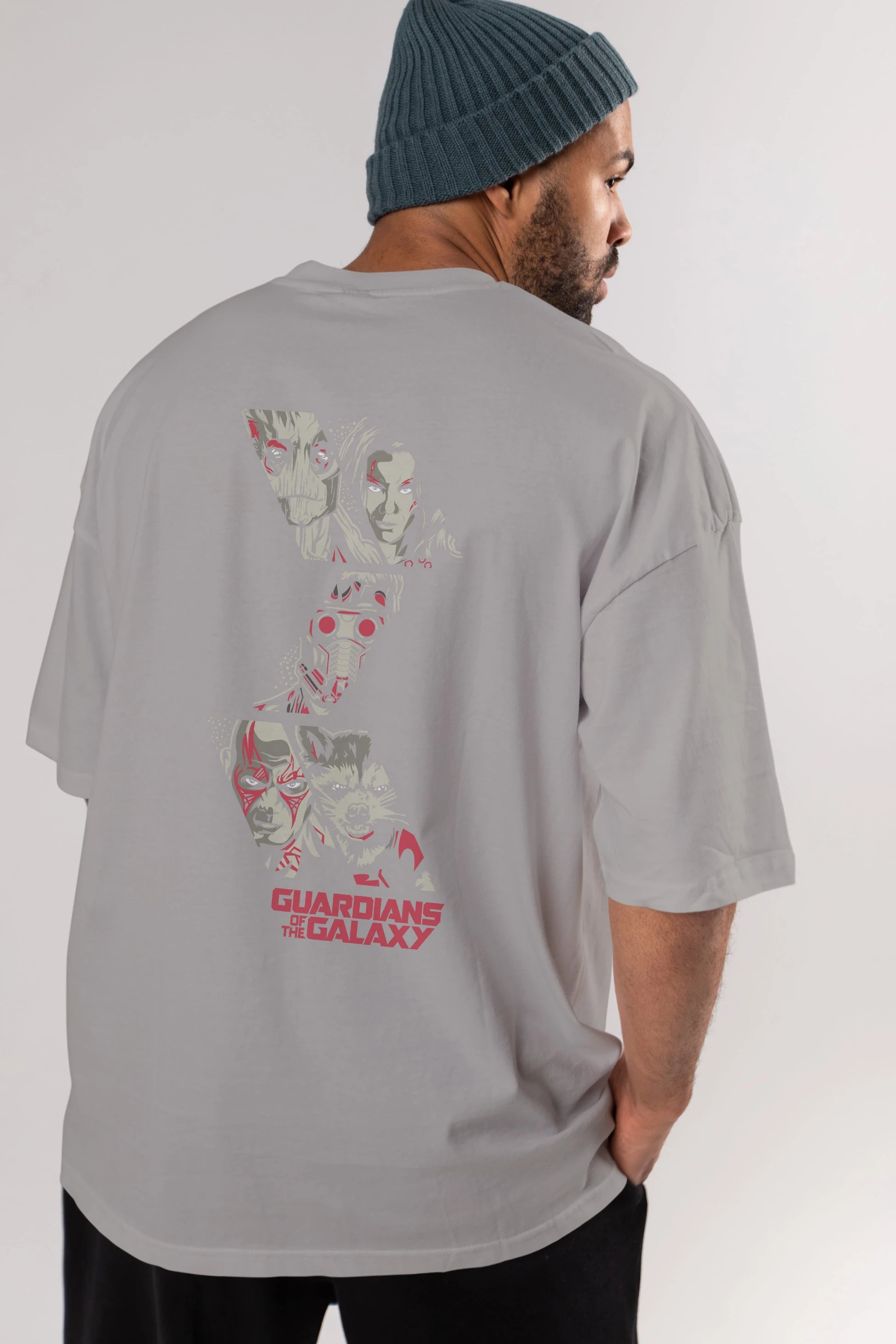 Guardians of The Galaxy (2) Arka Baskılı Oversize t-shirt Erkek Kadın Unisex %100 Pamuk Bisiklet Yaka tişort