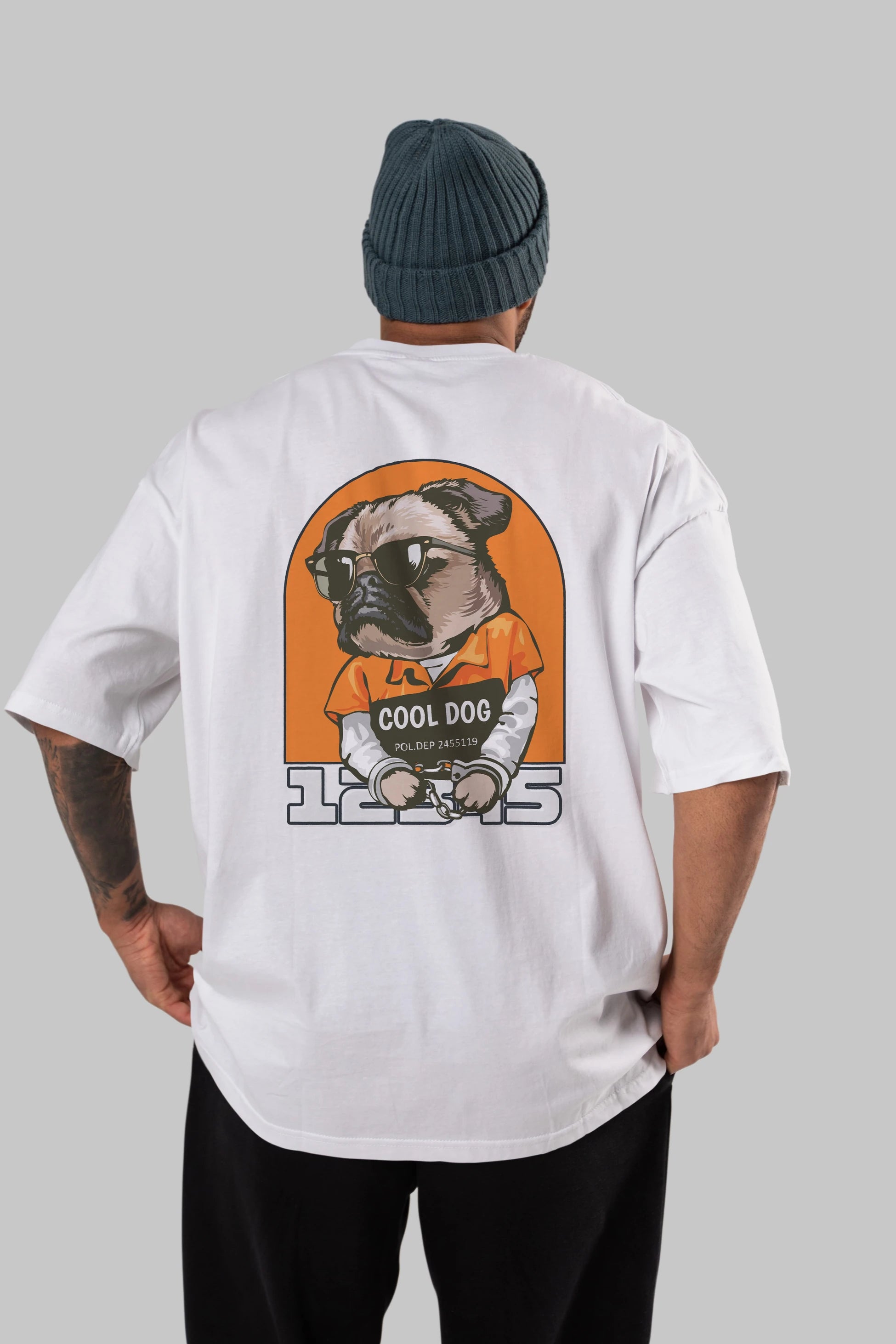 Cool Dog Arka Baskılı Oversize t-shirt Erkek Kadın Unisex