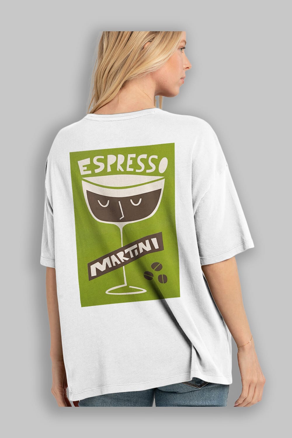 Espresso Martini 2 Arka Baskılı Oversize t-shirt Erkek Kadın Unisex %100 Pamuk Bisiklet Yaka tişort