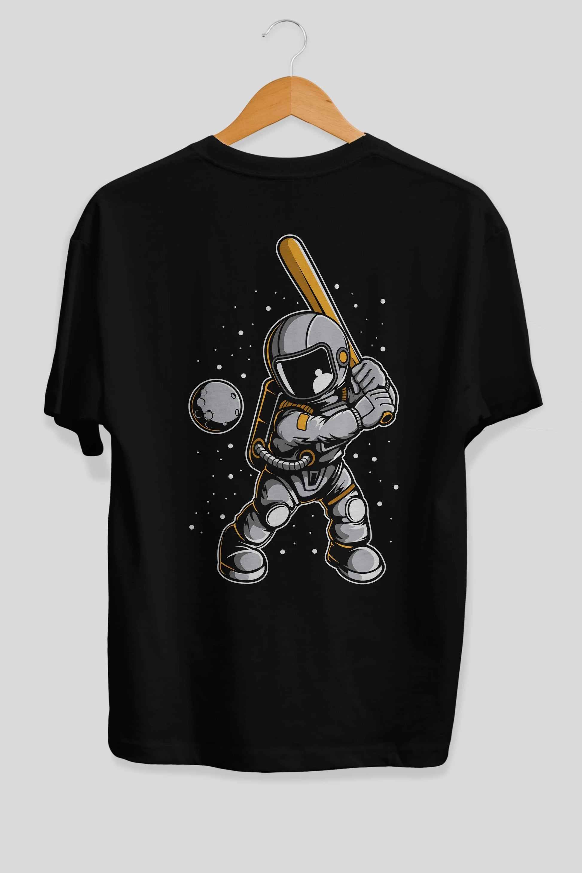 Astronaut Baseball Arka Baskılı Oversize t-shirt Erkek Kadın Unisex