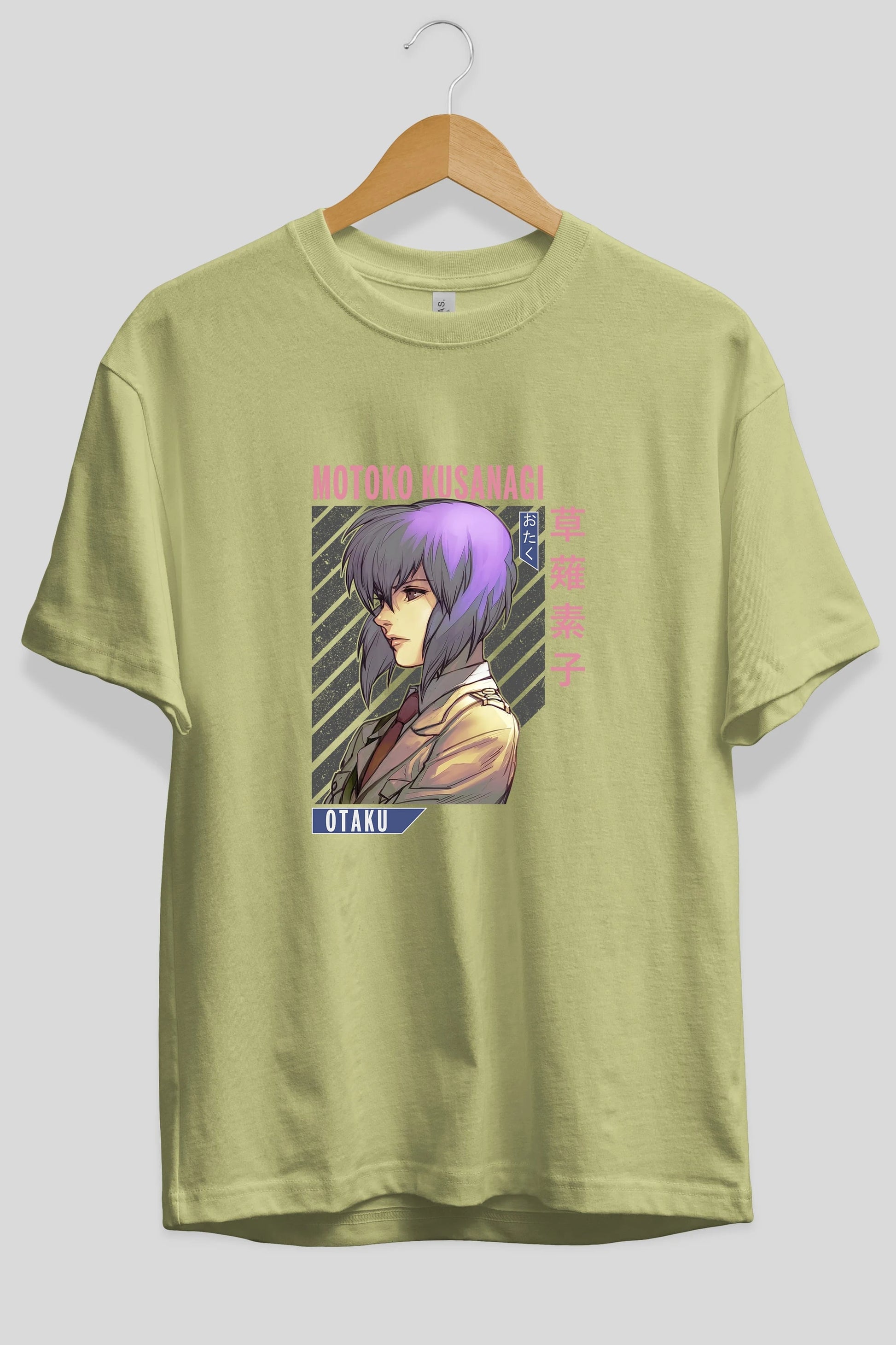 Motoko Kusanagi 4 Anime Ön Baskılı Oversize t-shirt %100 pamuk Erkek Kadın Unisex