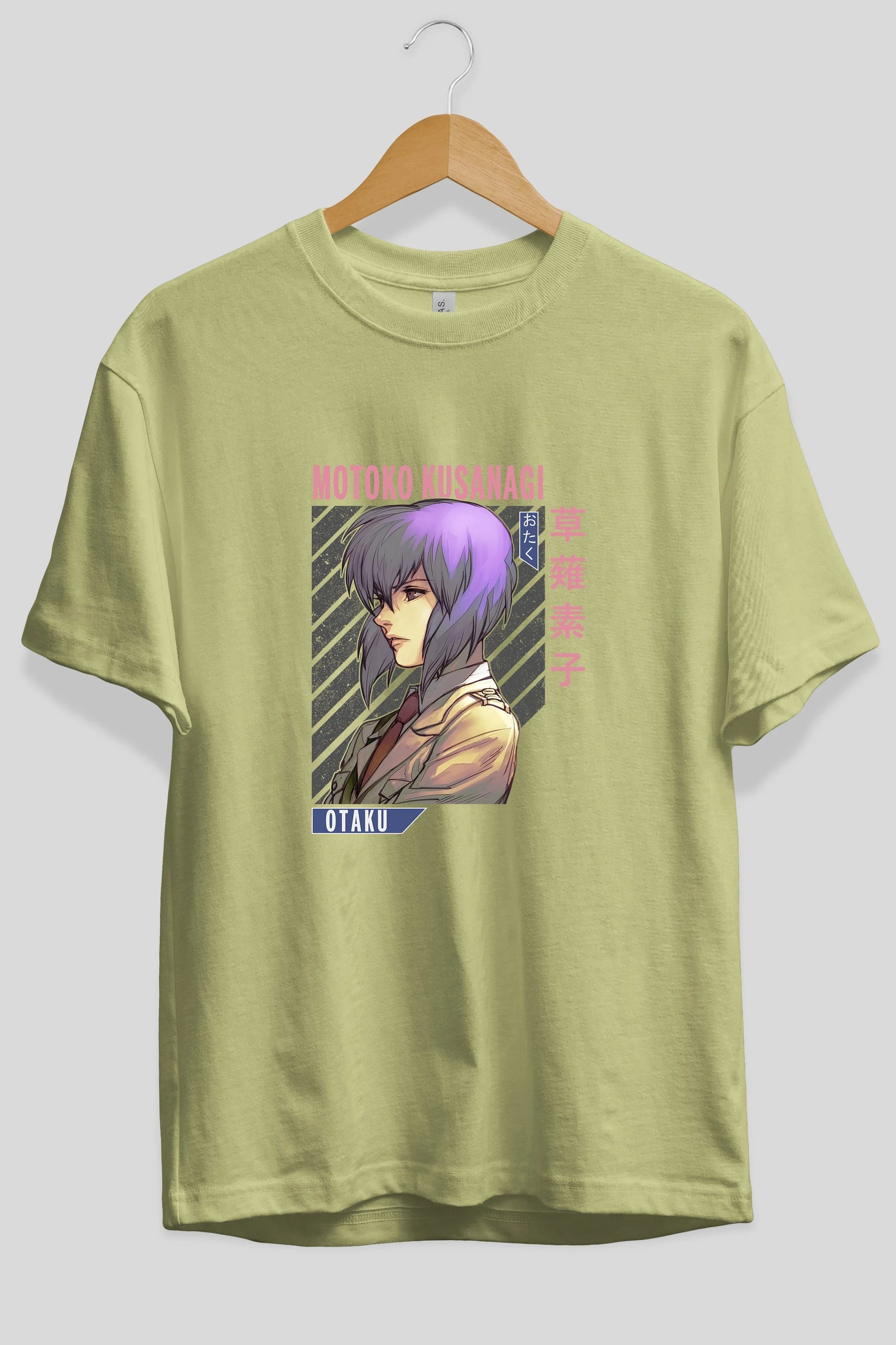Motoko Kusanagi 4 Anime Ön Baskılı Oversize t-shirt %100 pamuk Erkek Kadın Unisex