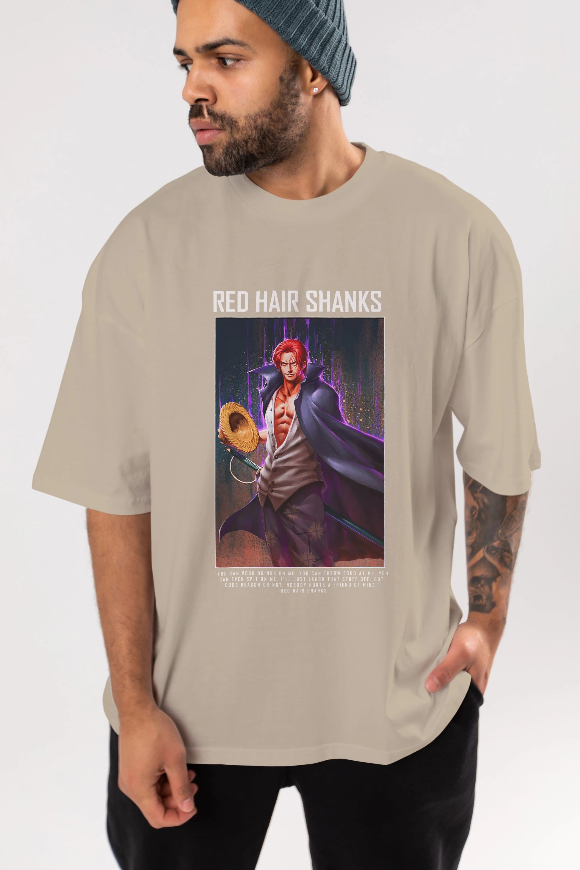Shanks Anime Ön Baskılı Oversize t-shirt Erkek Kadın Unisex