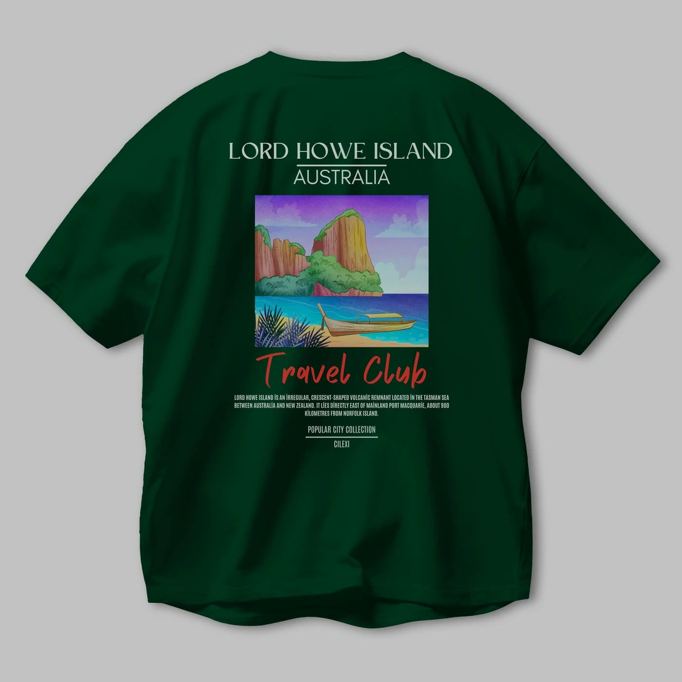 Lord Howe İsland Australia Arka Baskılı Oversize t-shirt Erkek Kadın Pamuk Bisiklet Yaka tişort