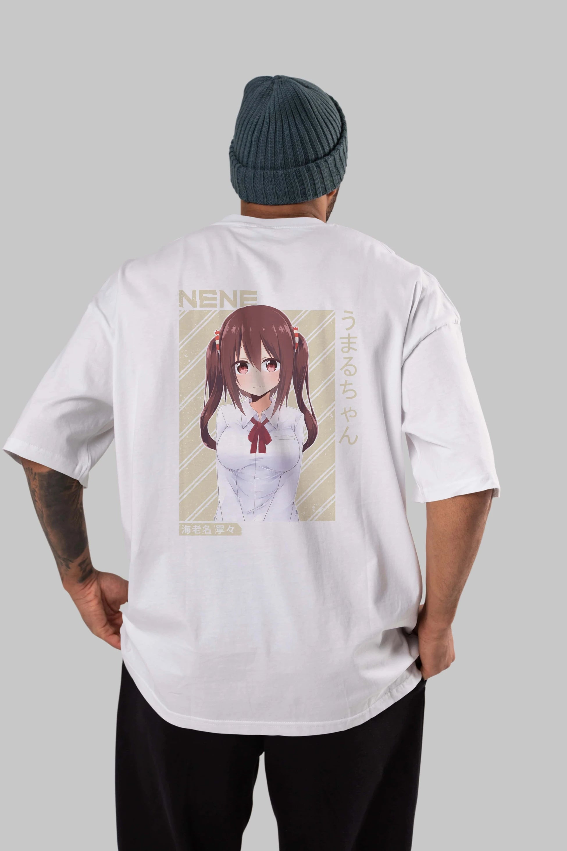 Nene Ebina 1 Anime Arka Baskılı Oversize t-shirt Erkek Kadın Unisex