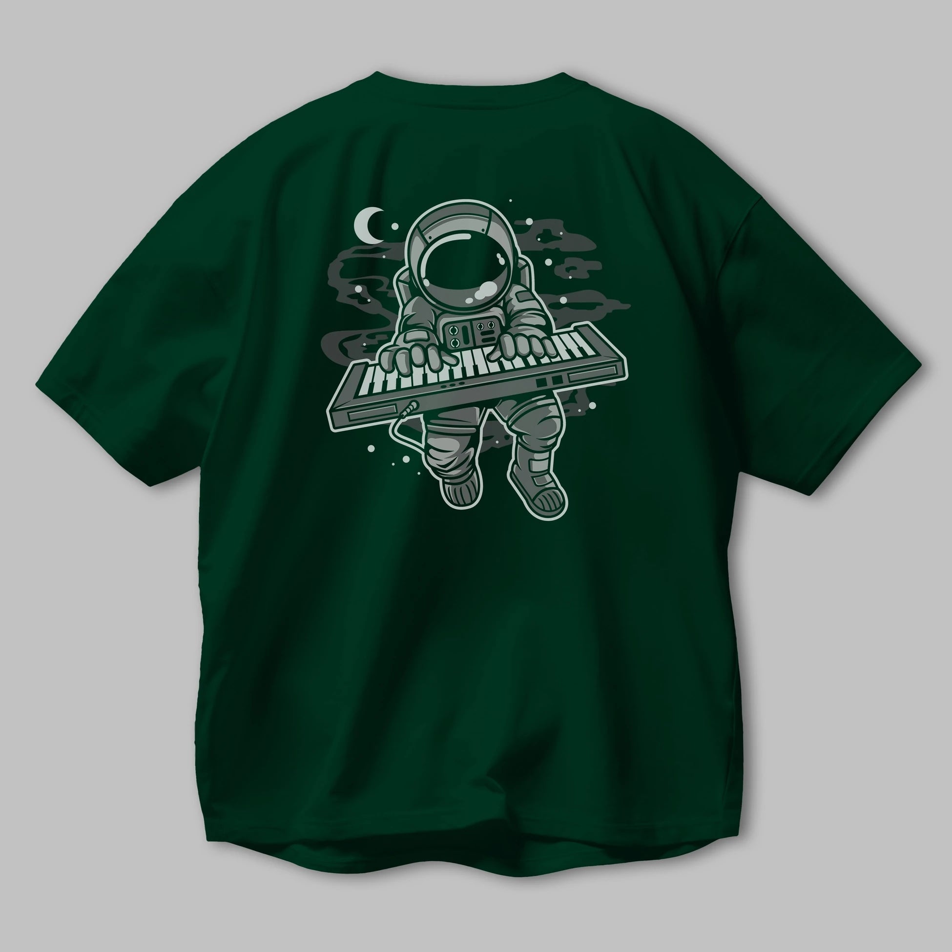 Astronaut Keyboard Arka Baskılı Oversize t-shirt Erkek Kadın Unisex