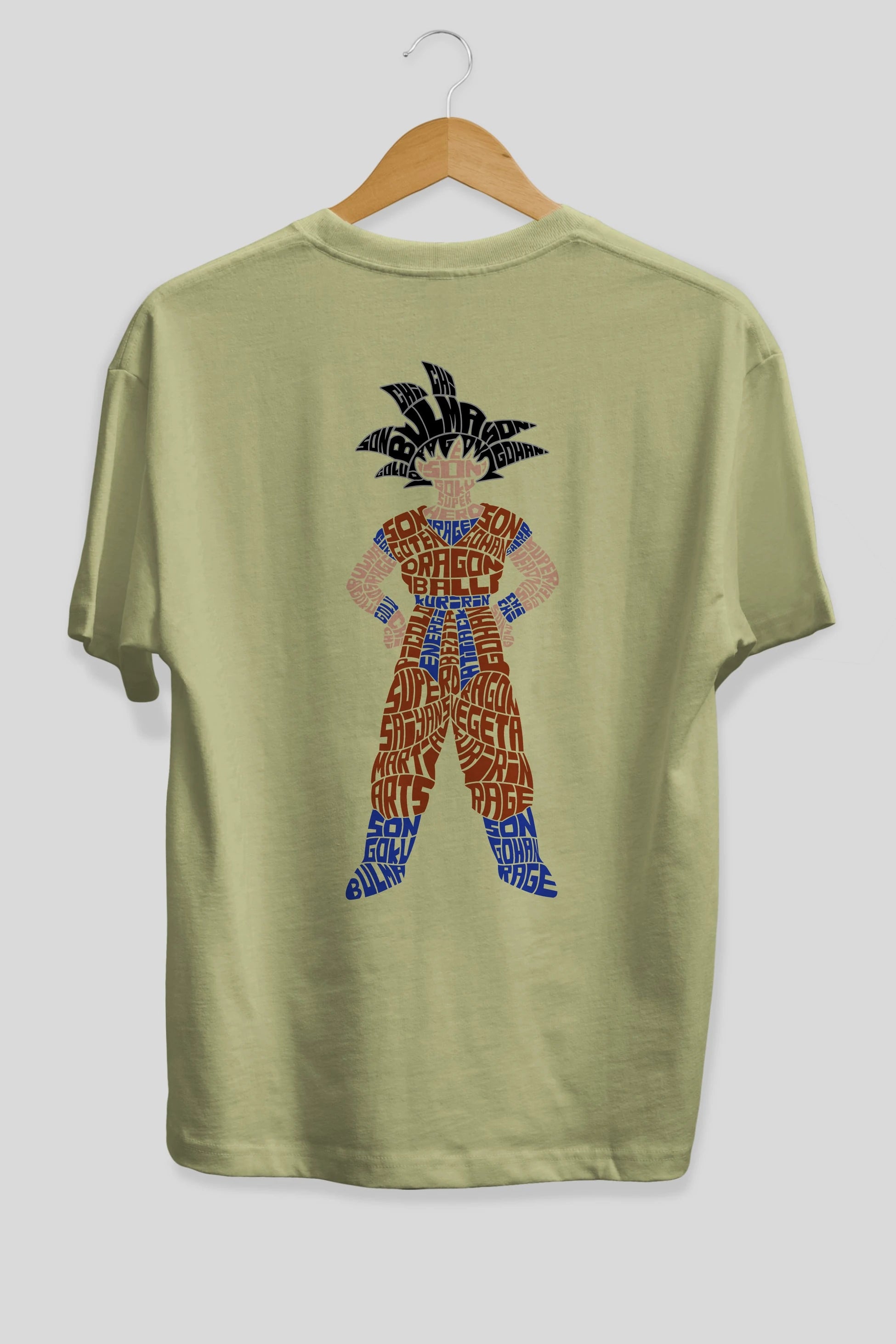 Goku Arka Baskılı Oversize t-shirt %100 pamuk Erkek Kadın Unisex