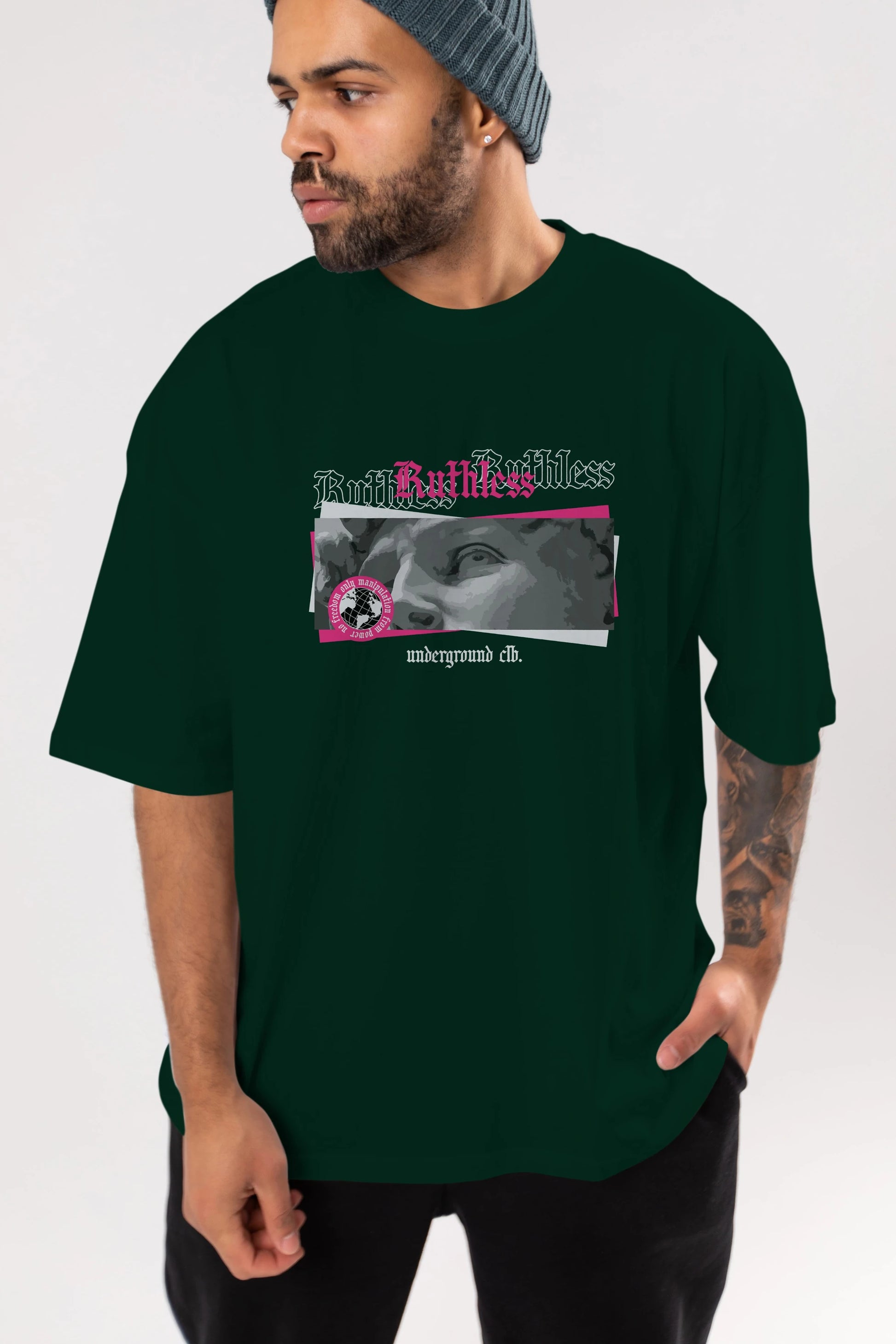 Ruthless Ön Baskılı Oversize t-shirt Erkek Kadın Unisex