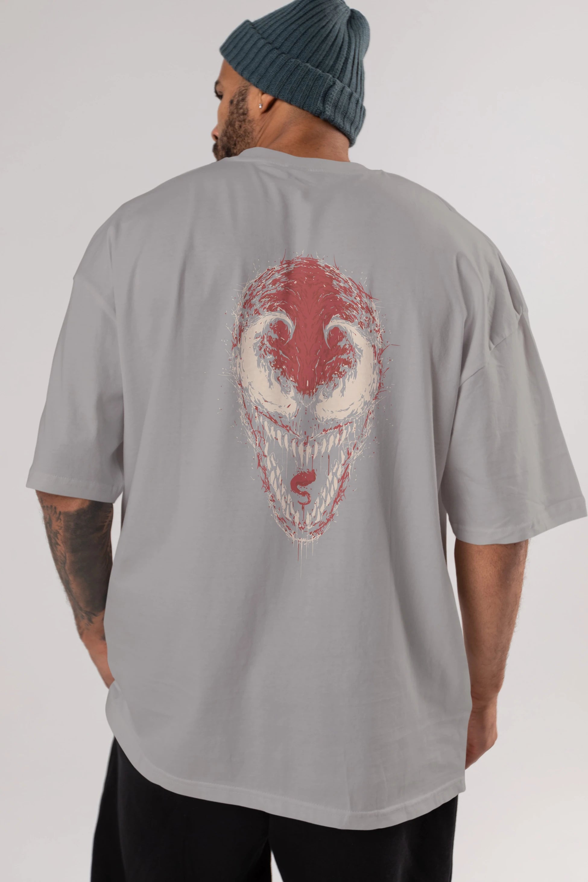 Venom (12) Arka Baskılı Oversize t-shirt Erkek Kadın Unisex %100 Pamuk Bisiklet Yaka tişort