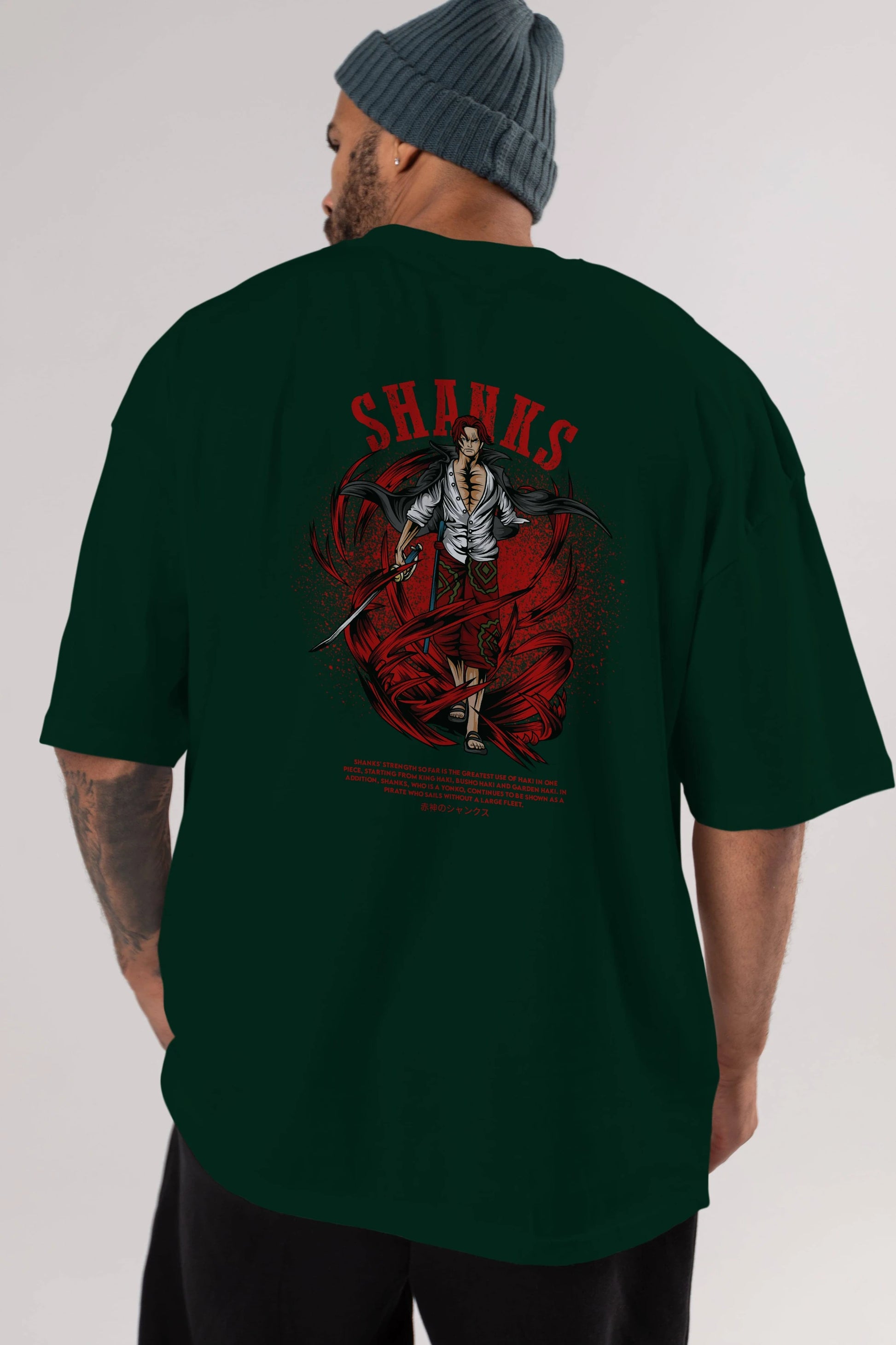 Shanks Anime Arka Baskılı Oversize t-shirt Erkek Kadın Unisex