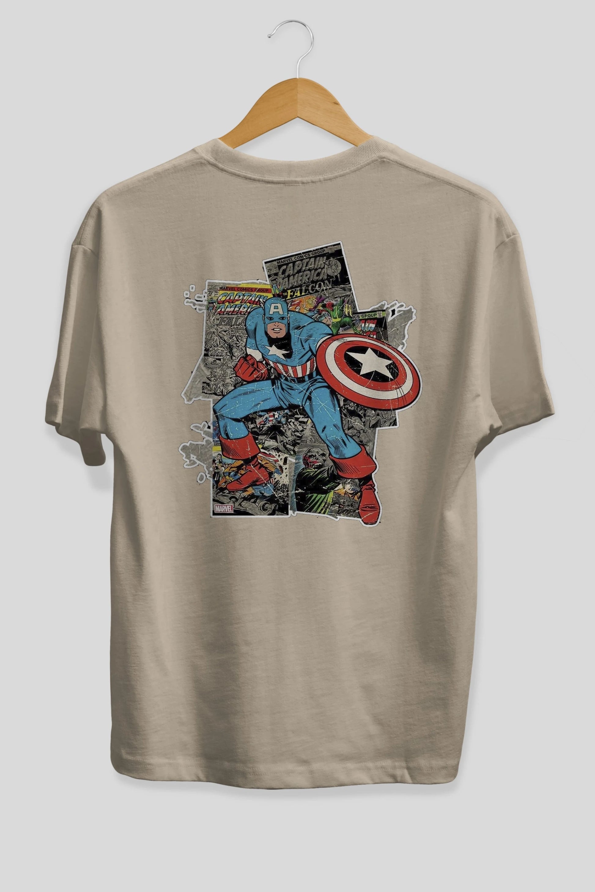 Captain America (2) Arka Baskılı Oversize t-shirt Erkek Kadın Unisex %100 Pamuk Bisiklet Yaka tişort