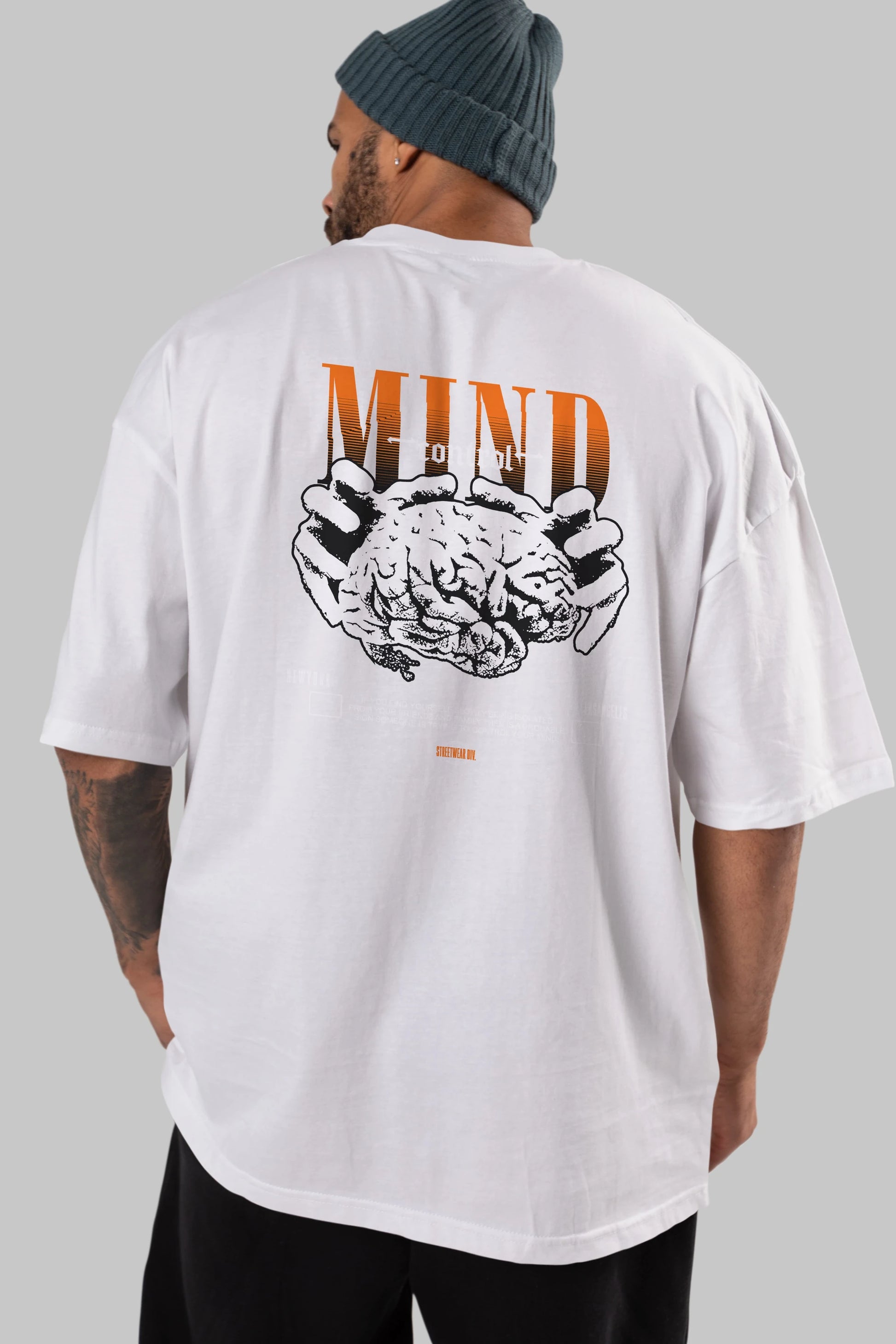 Mind Control Arka Baskılı Oversize t-shirt Erkek Kadın Unisex