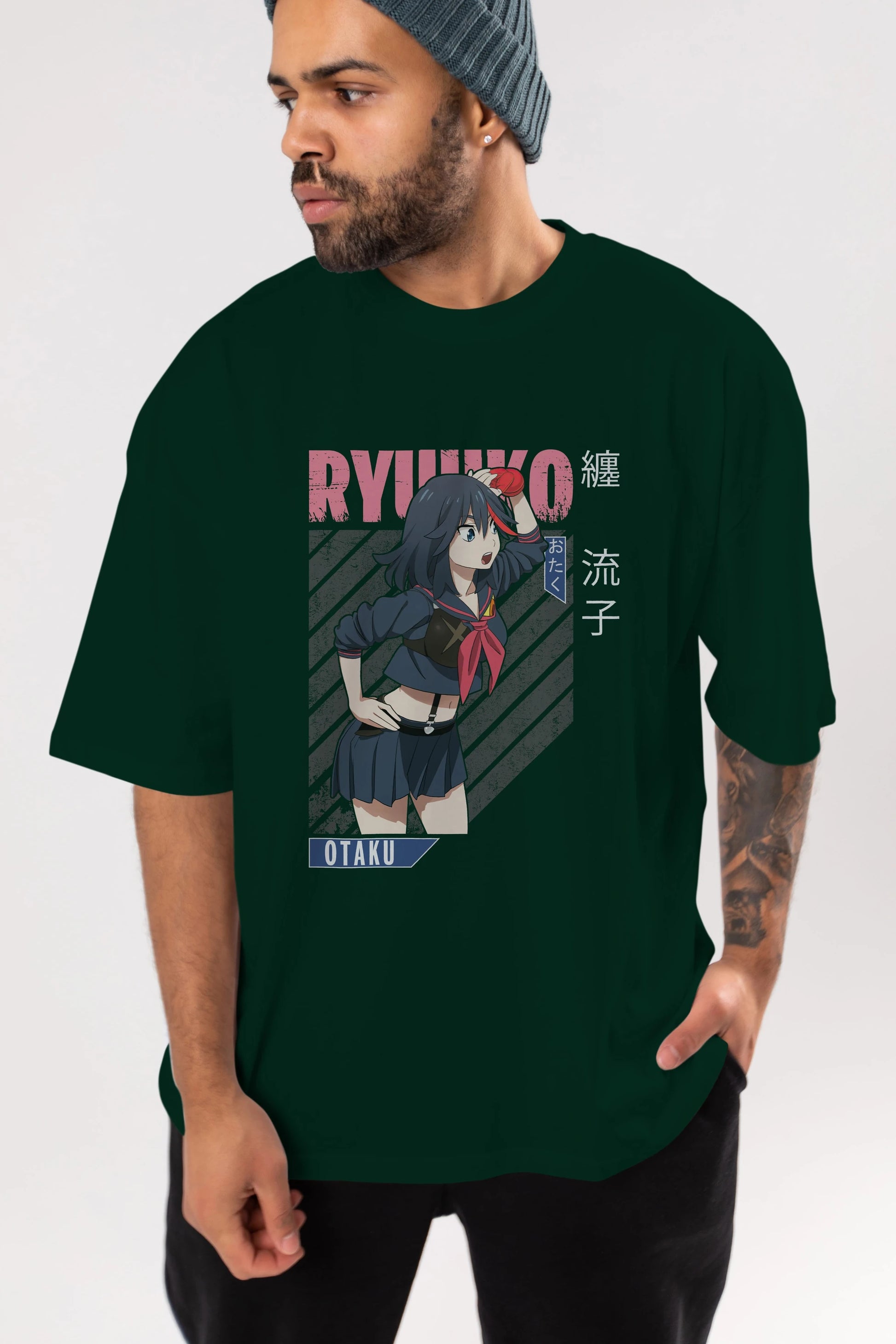 Ryuuko Matoi 6 Anime Ön Baskılı Oversize t-shirt %100 pamuk Erkek Kadın Unisex