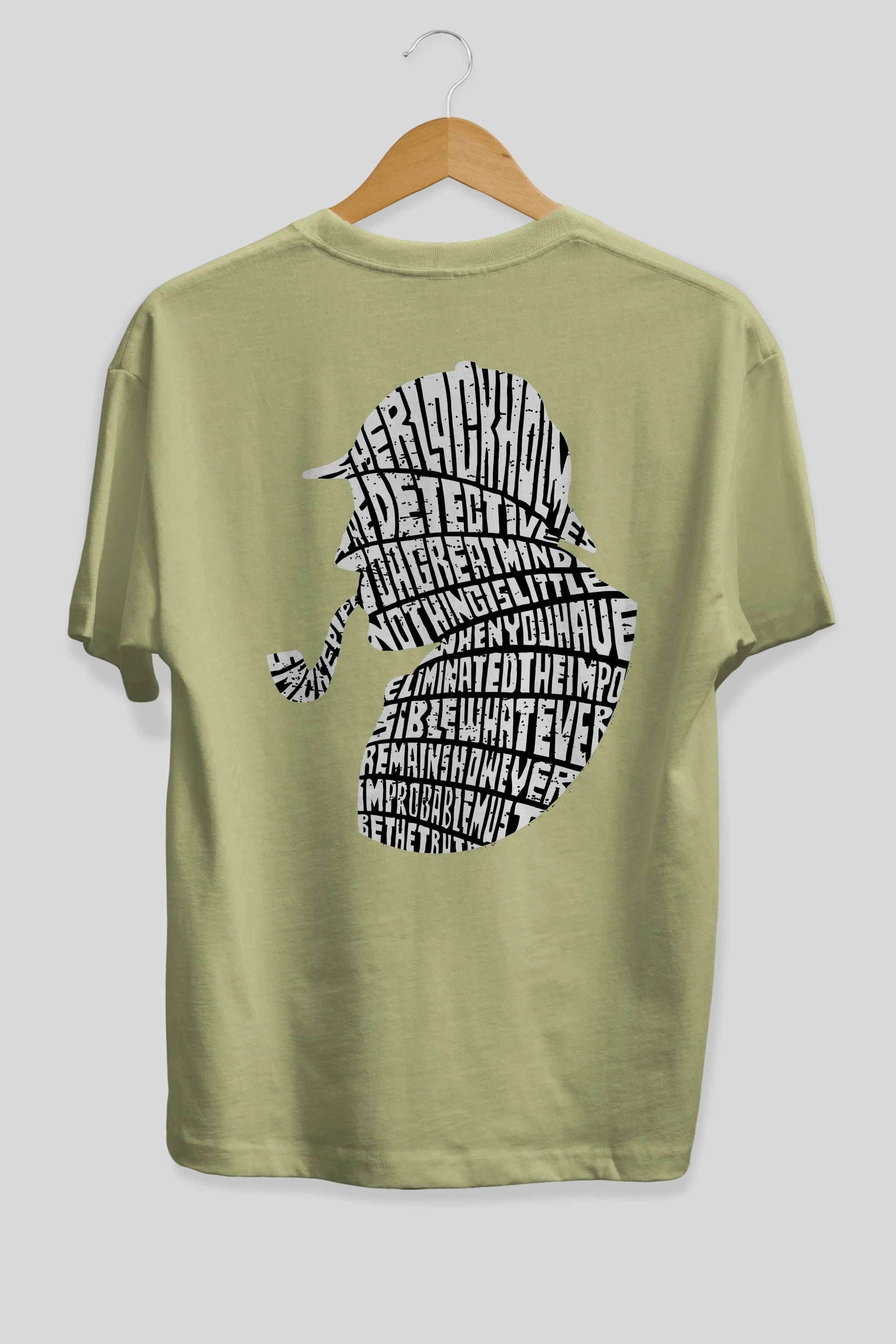 Holmes Arka Baskılı Oversize t-shirt %100 pamuk Erkek Kadın Unisex