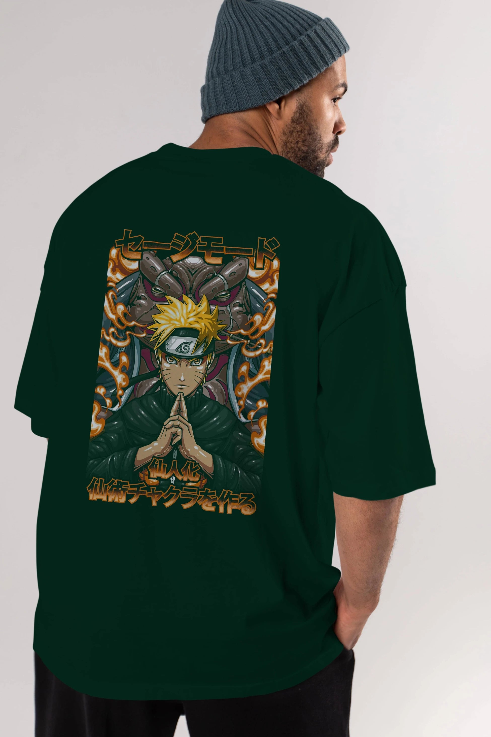 NARUTO (10) Anime Arka Baskılı Oversize t-shirt Erkek Kadın Unisex