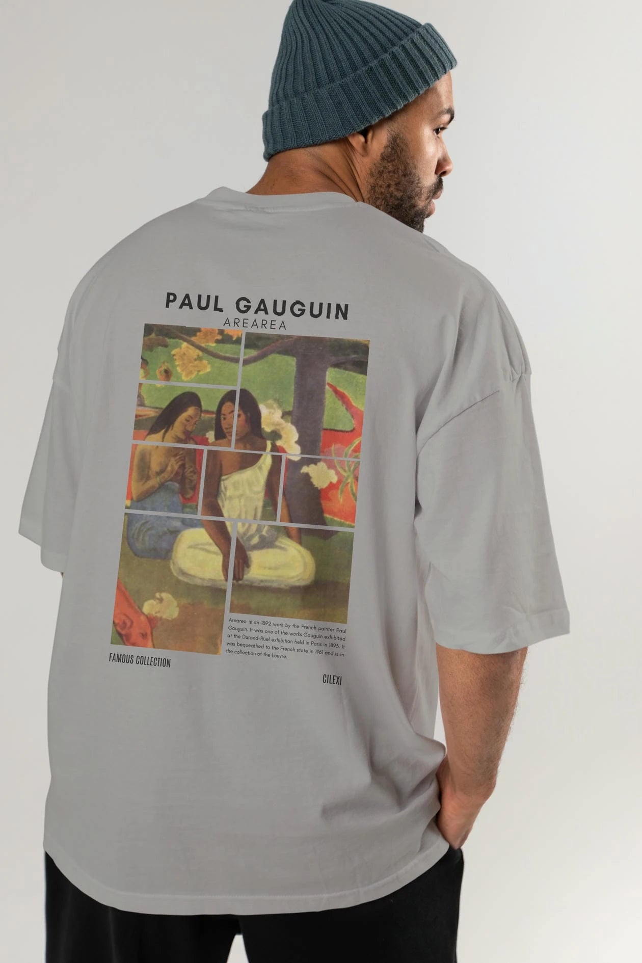 Paul Gauguin Arearea Arka Baskılı Oversize t-shirt Erkek Kadın Bisiklet Yaka Pamuk tişort