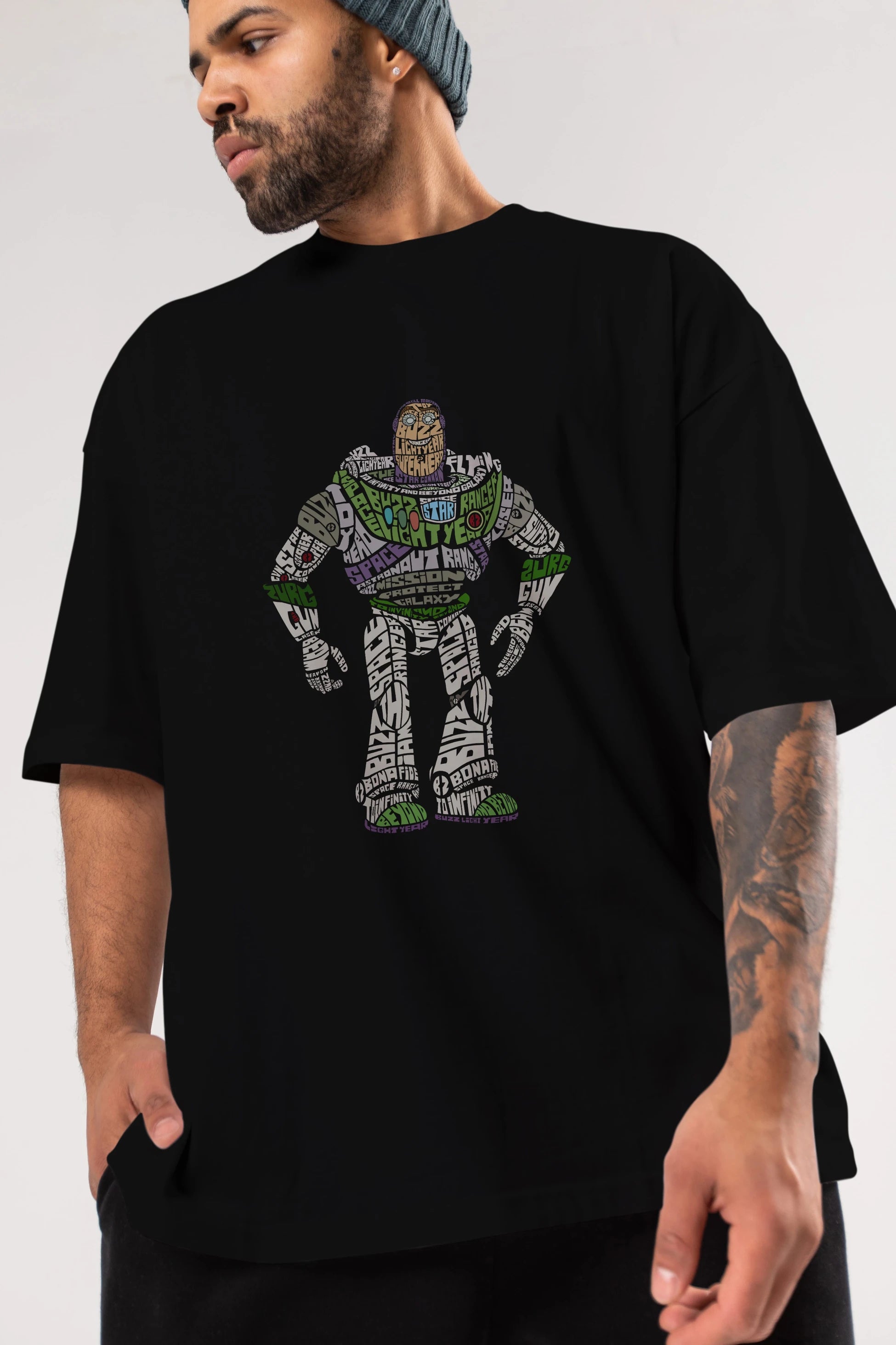 Buzz Ön Baskılı Oversize t-shirt %100 pamuk Erkek Kadın Unisex