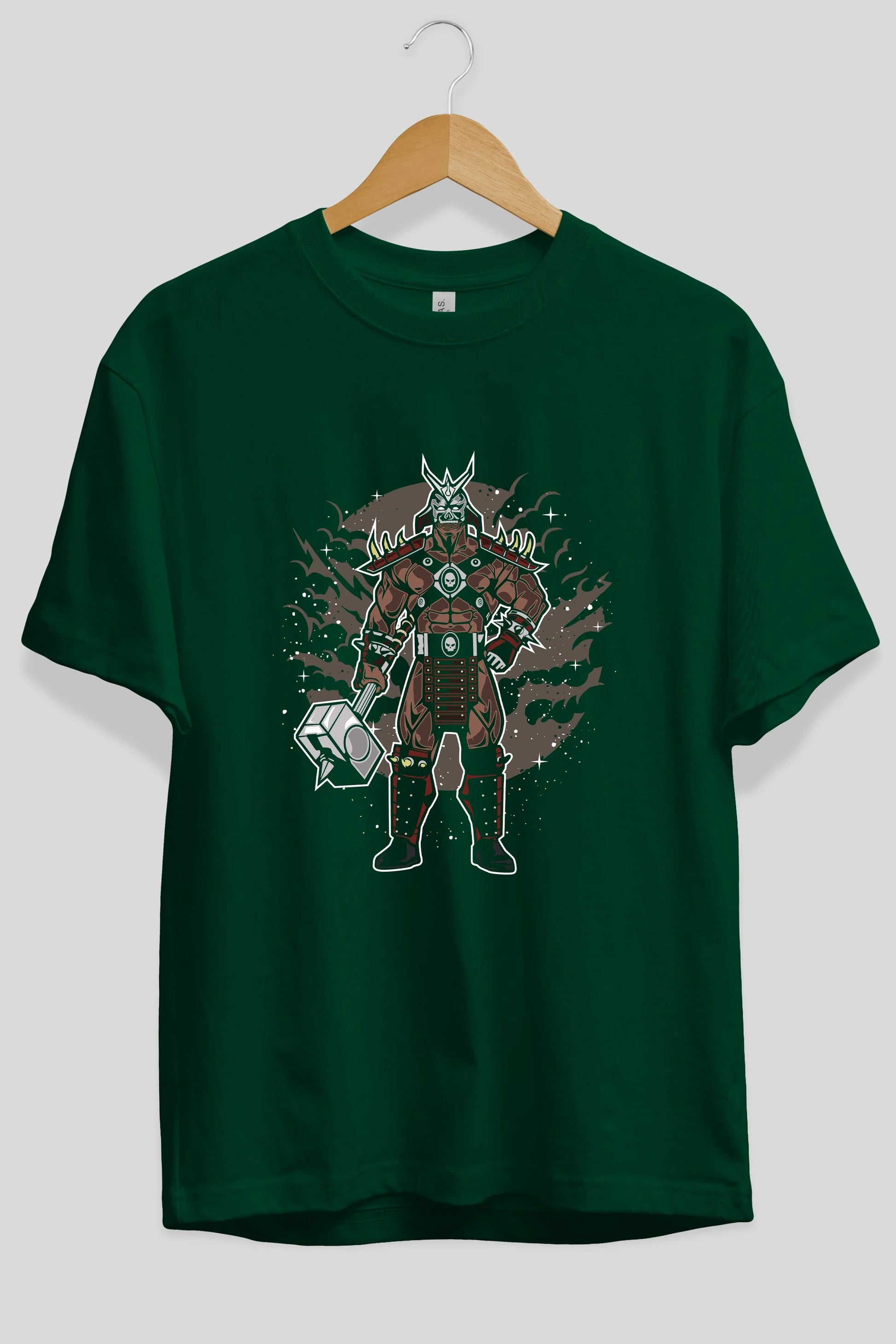 SHOU KHAN Ön Baskılı Oversize t-shirt Erkek Kadın Unisex %100 Pamuk tişort