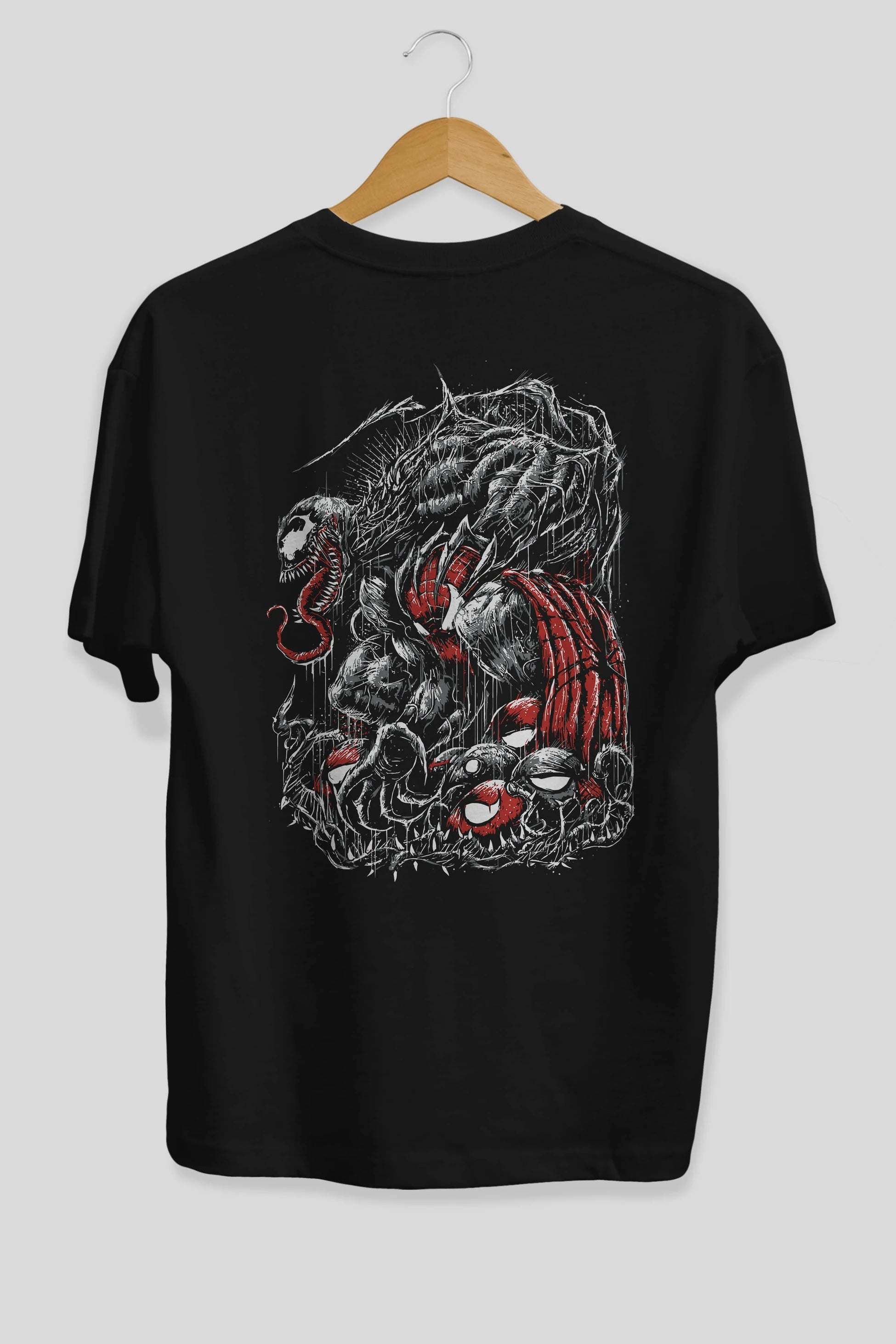 Venom (14) Arka Baskılı Oversize t-shirt Erkek Kadın Unisex %100 Pamuk Bisiklet Yaka tişort