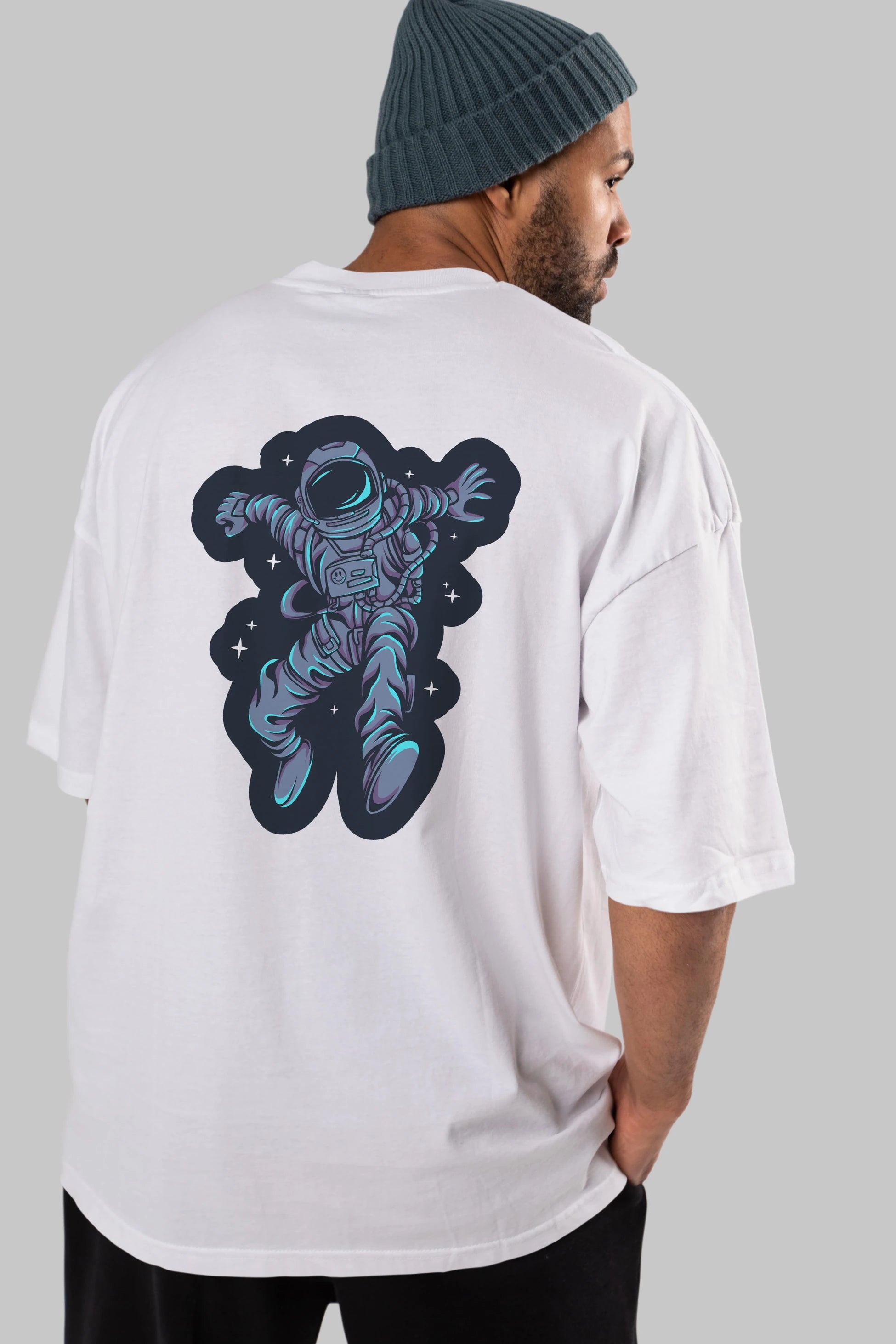 Astrostars sticker Arka Baskılı Oversize t-shirt Erkek Kadın Unisex