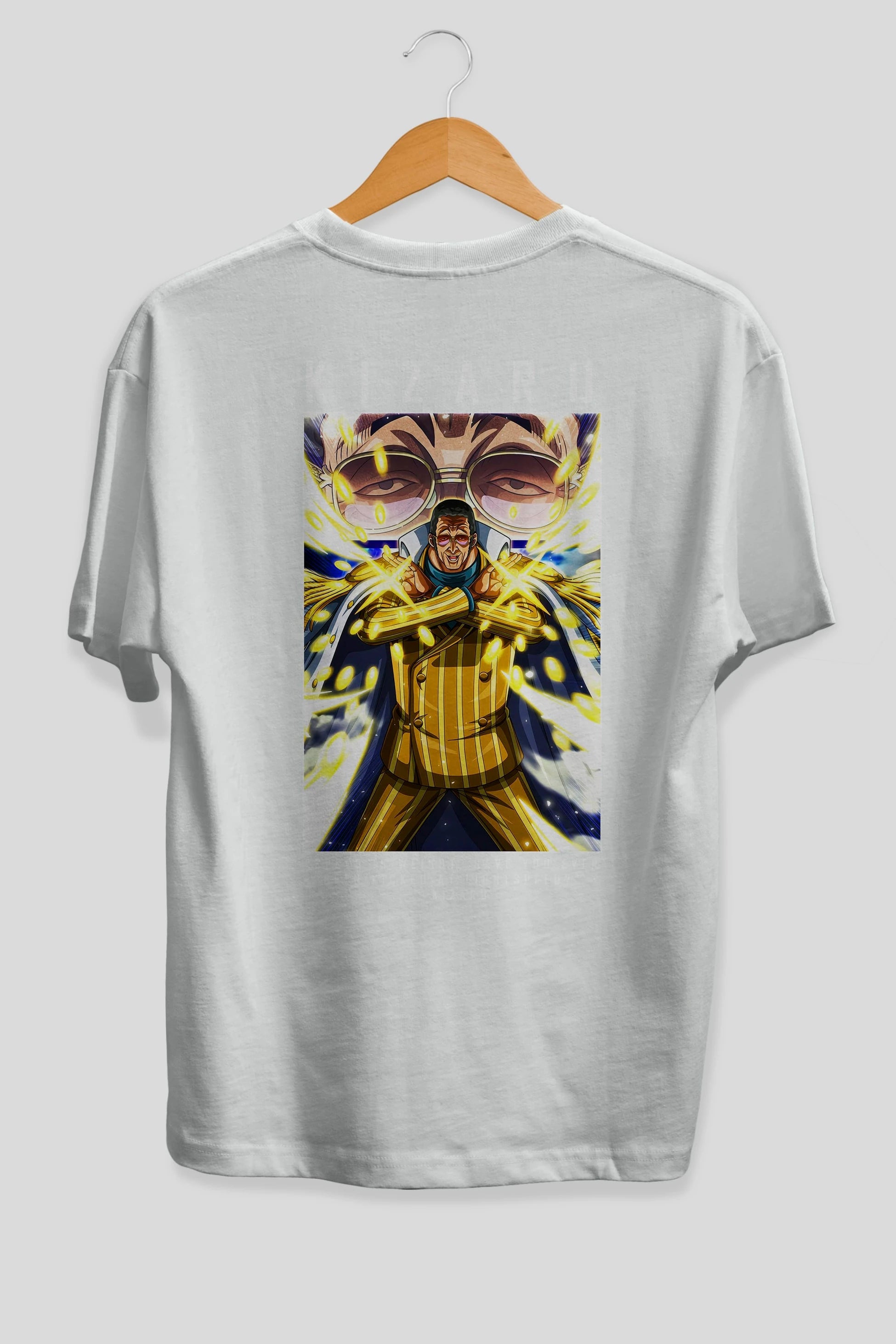 Kizaru Anime Arka Baskılı Oversize t-shirt Erkek Kadın Unisex %100 pamuk tişort