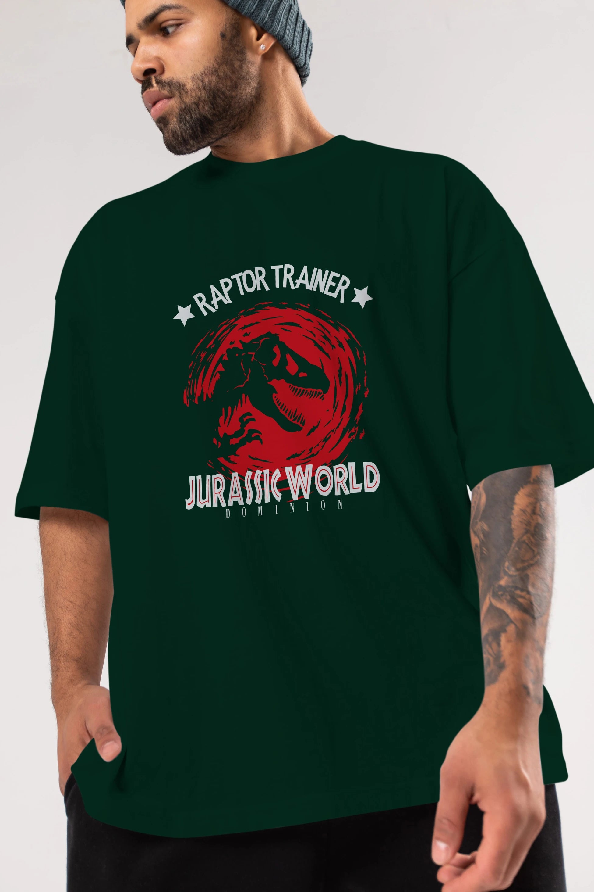 Jurassic Park (3) Ön Baskılı Oversize t-shirt Erkek Kadın Unisex %100 Pamuk Bisiklet Yaka tişort