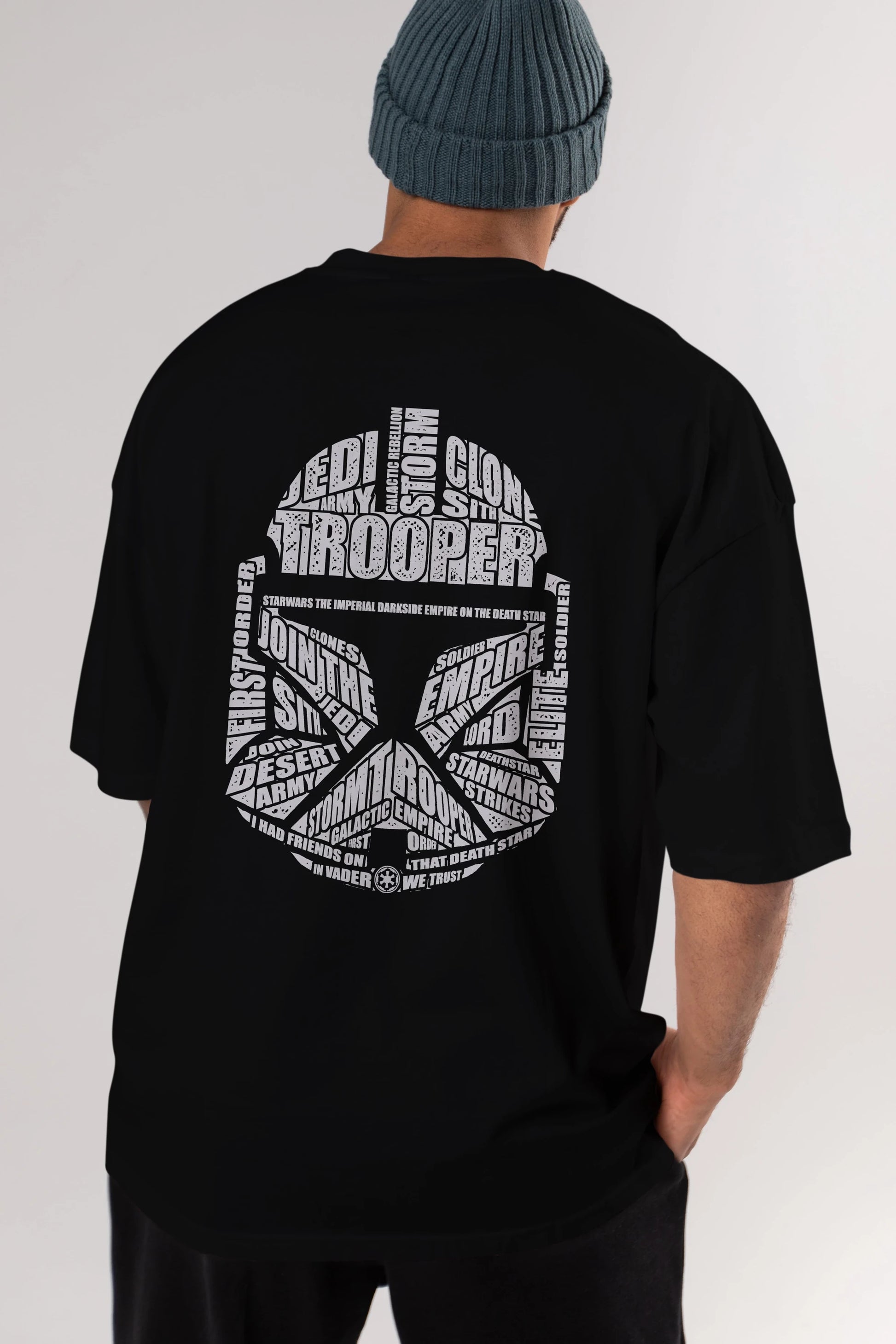 Trooper Arka Baskılı Oversize t-shirt %100 pamuk Erkek Kadın Unisex