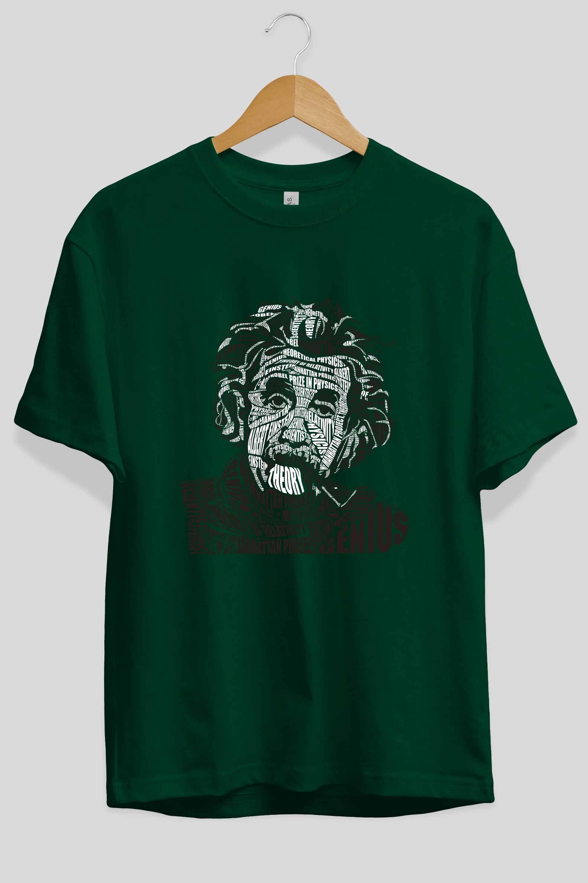 Einstein Calligram Ön Baskılı Oversize t-shirt %100 pamuk Erkek Kadın Unisex
