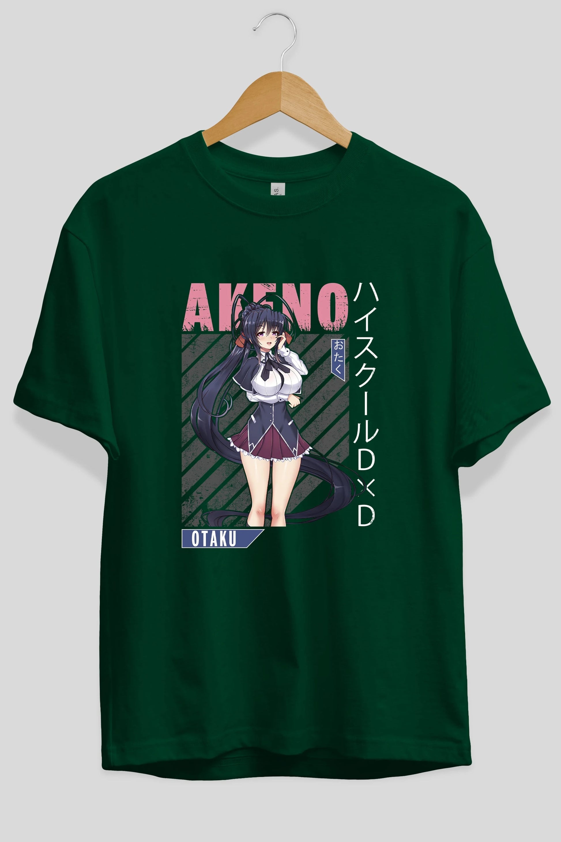 Akeno Himejima 4 Anime Ön Baskılı Oversize t-shirt %100 pamuk Erkek Kadın Unisex