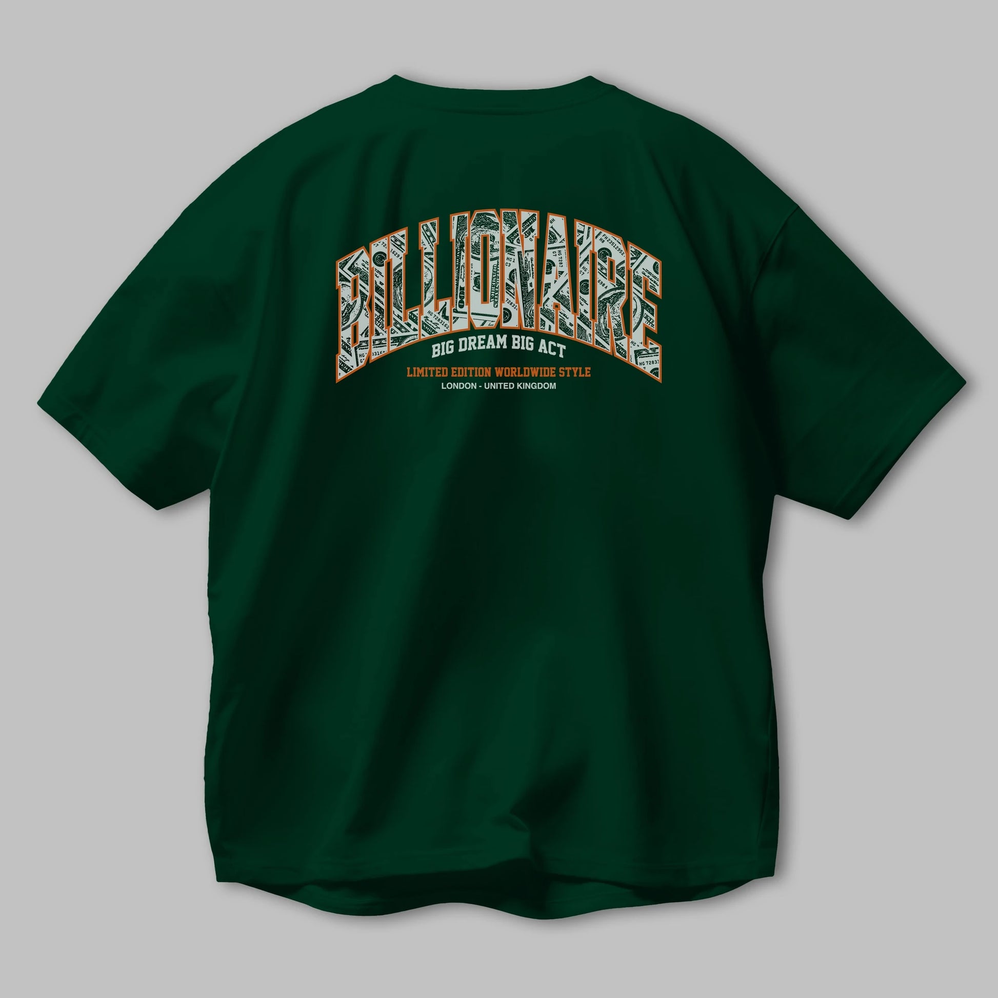 Billionaire Arka Baskılı Oversize t-shirt Erkek Kadın Unisex