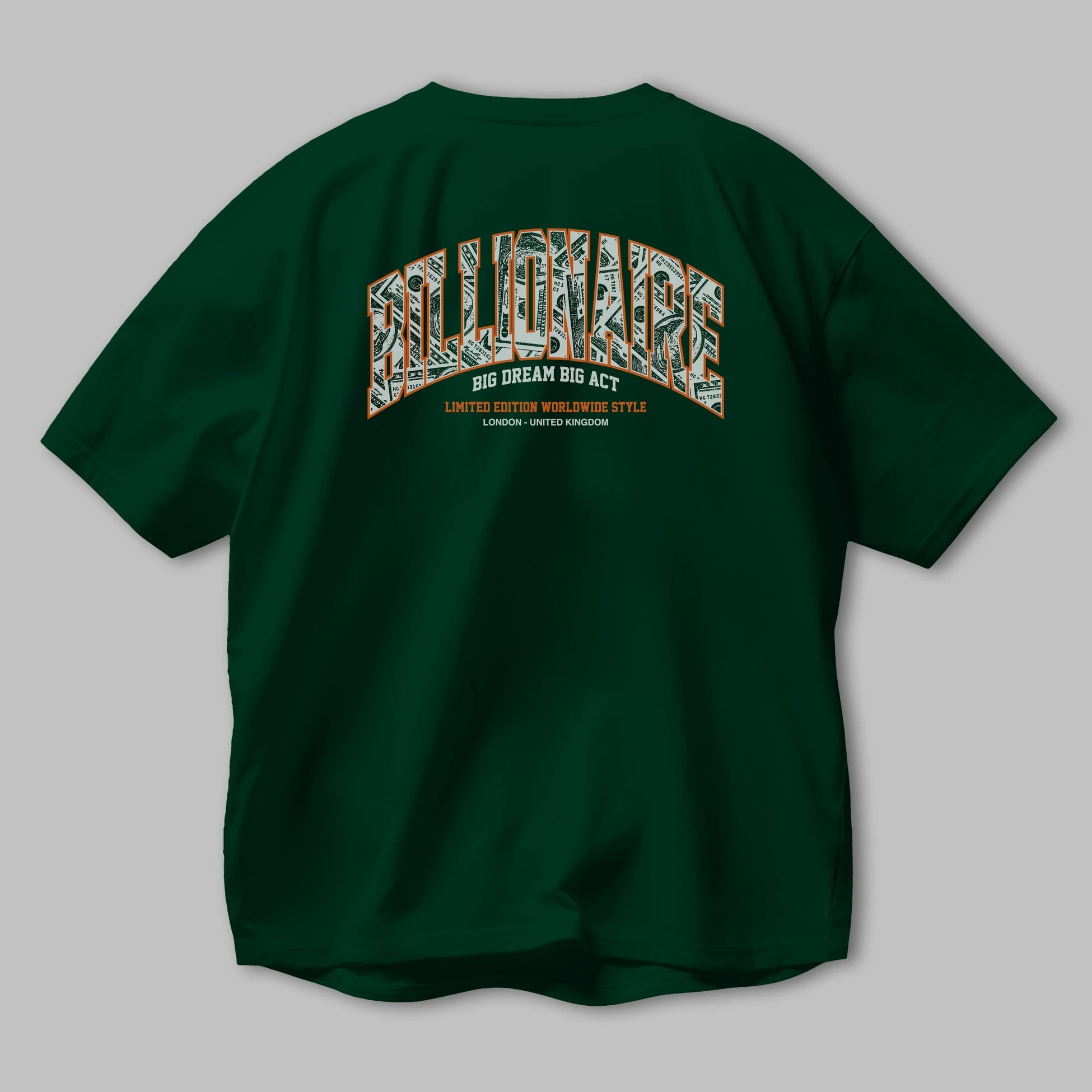 Billionaire Arka Baskılı Oversize t-shirt Erkek Kadın Unisex