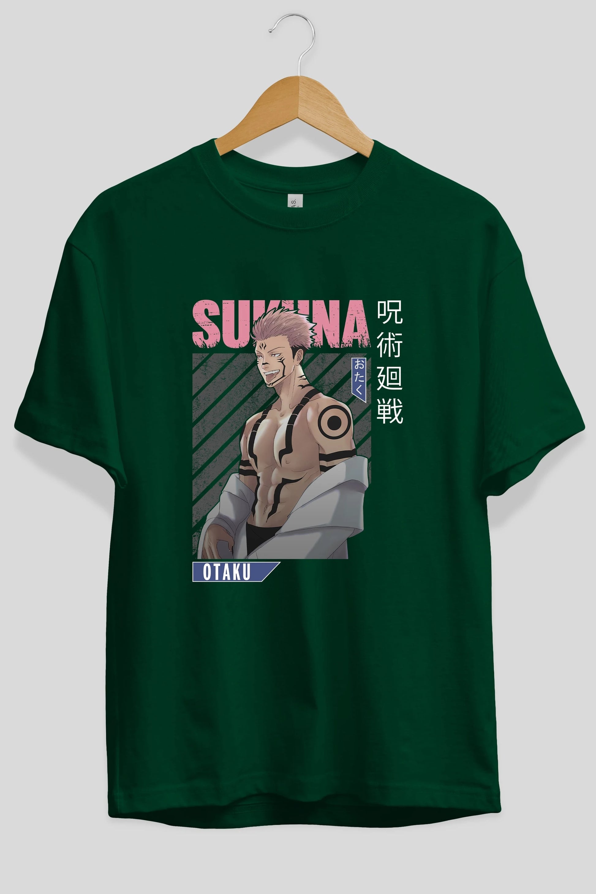 Sukuna Ryoumen Anime Ön Baskılı Oversize t-shirt %100 pamuk Erkek Kadın Unisex