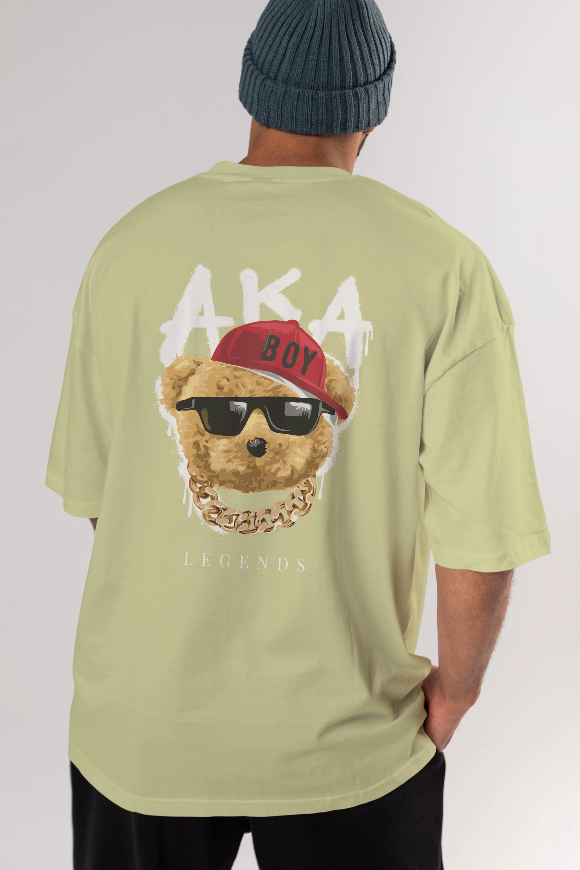 Teddy Bear Legends Arka Baskılı Oversize t-shirt Erkek Kadın Unisex %100 Pamuk