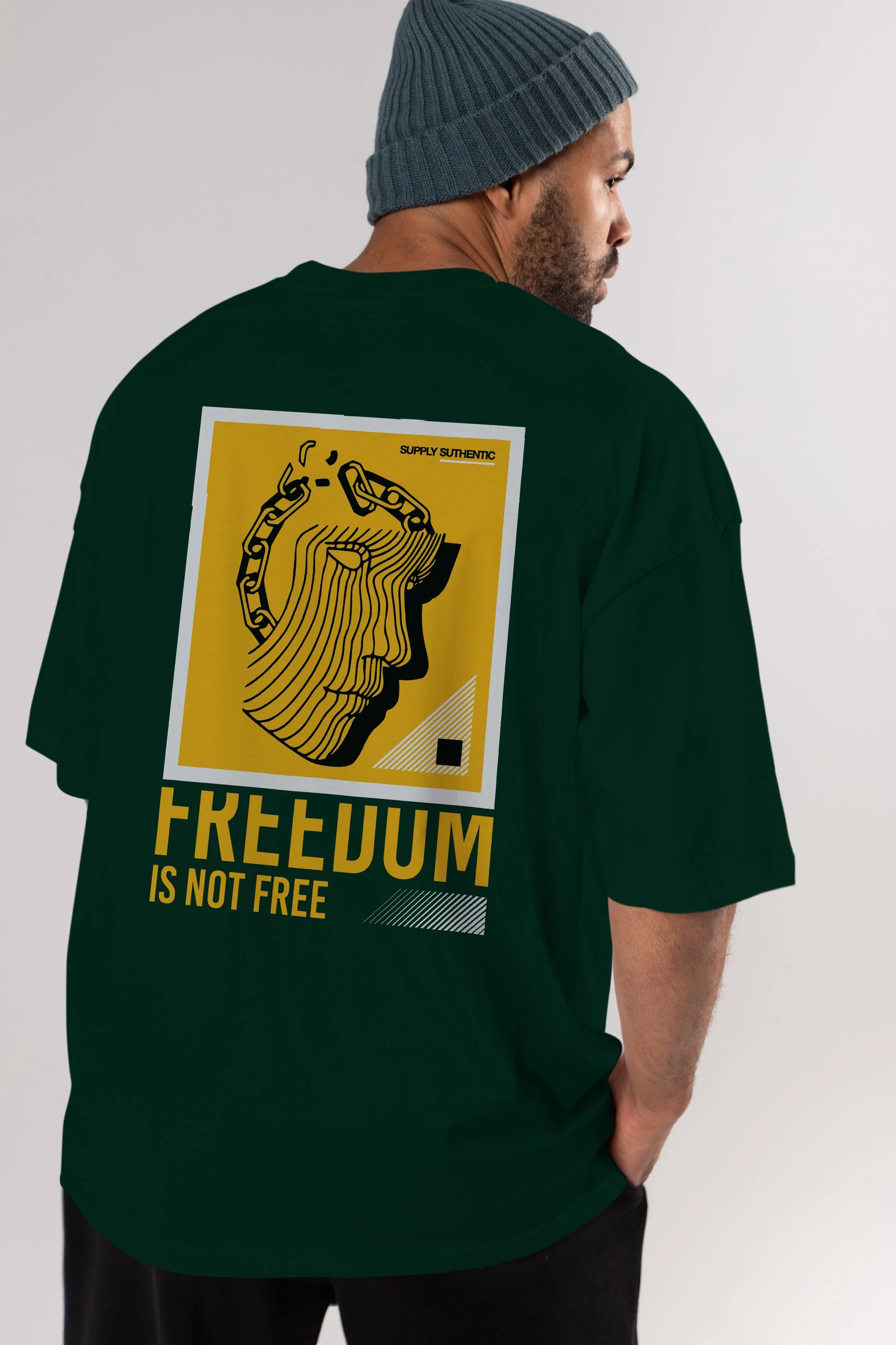 Freedom is Not Free Arka Baskılı Oversize t-shirt Erkek Kadın Unisex