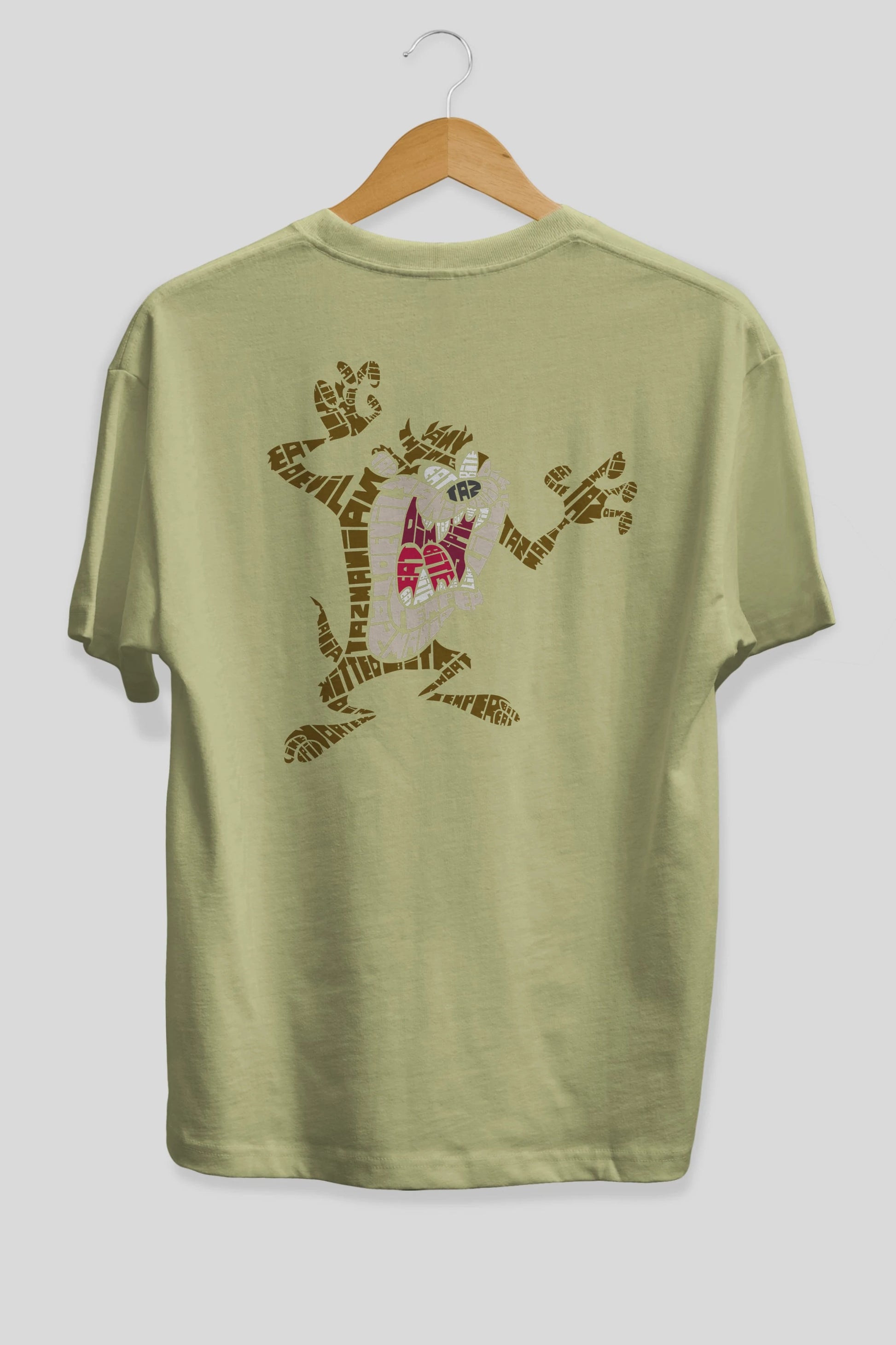 Tazmania Arka Baskılı Oversize t-shirt %100 pamuk Erkek Kadın Unisex