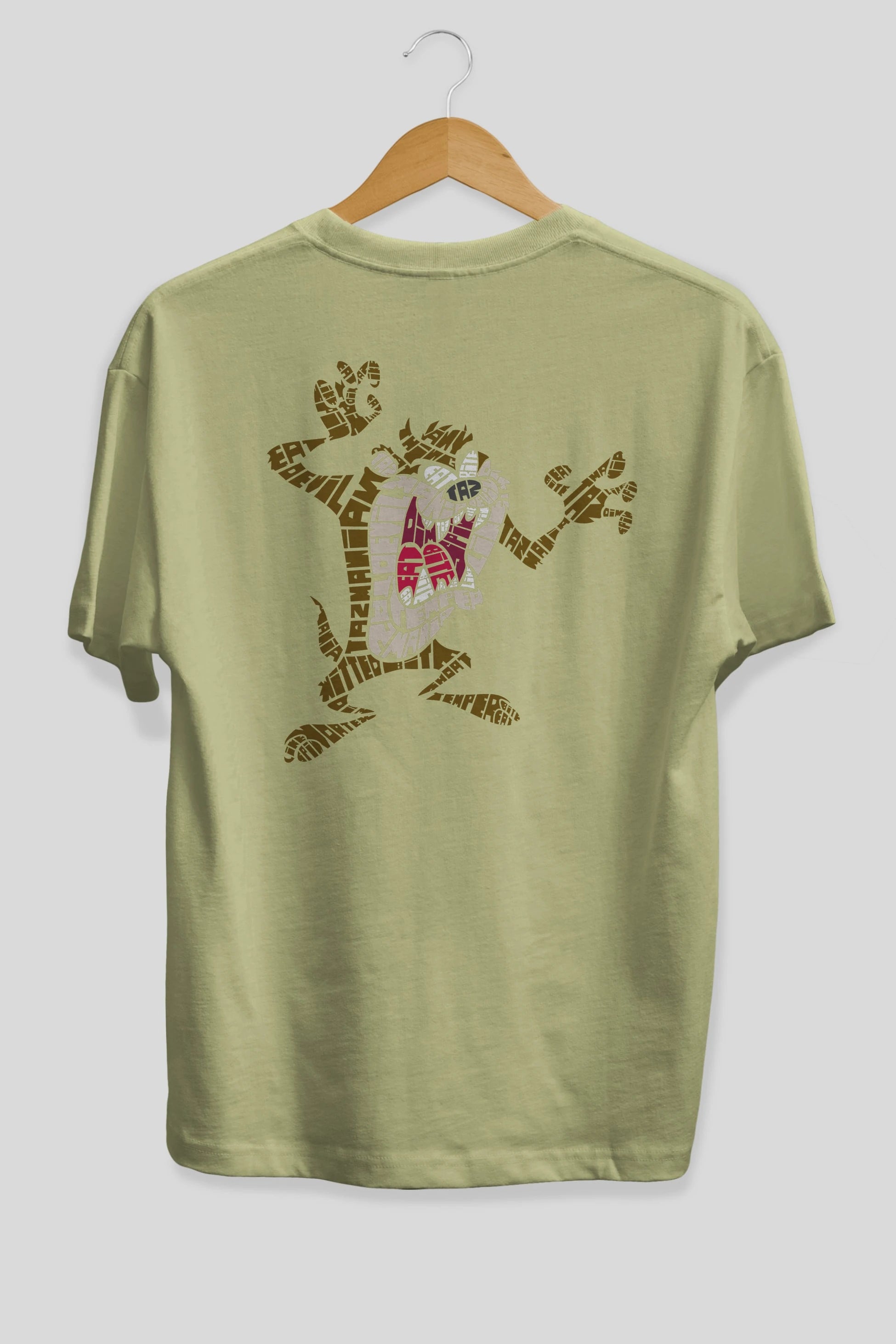 Tazmania Arka Baskılı Oversize t-shirt %100 pamuk Erkek Kadın Unisex