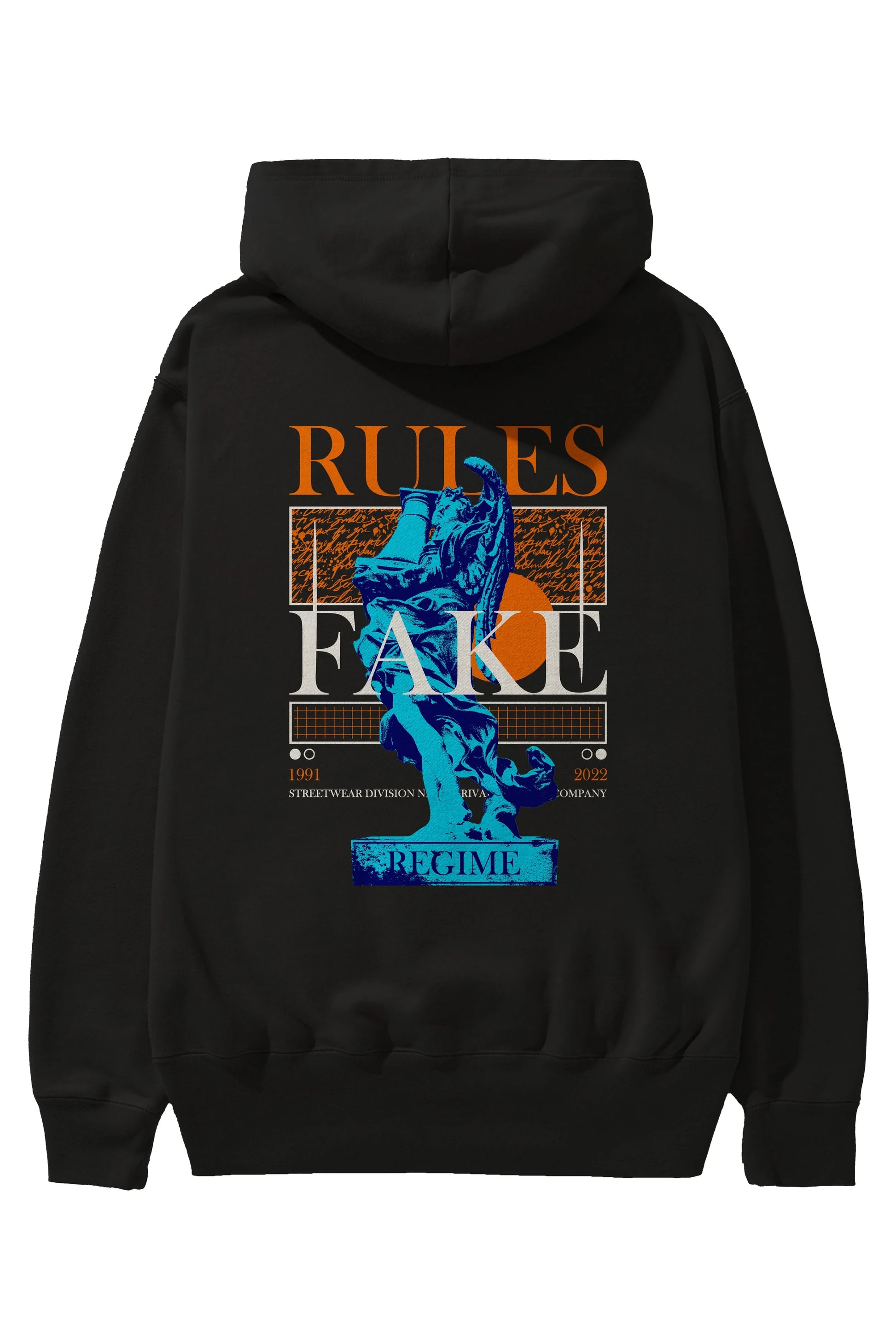 Rules Fake Arka Baskılı Hoodie Oversize Kapüşonlu Sweatshirt Erkek Kadın Unisex