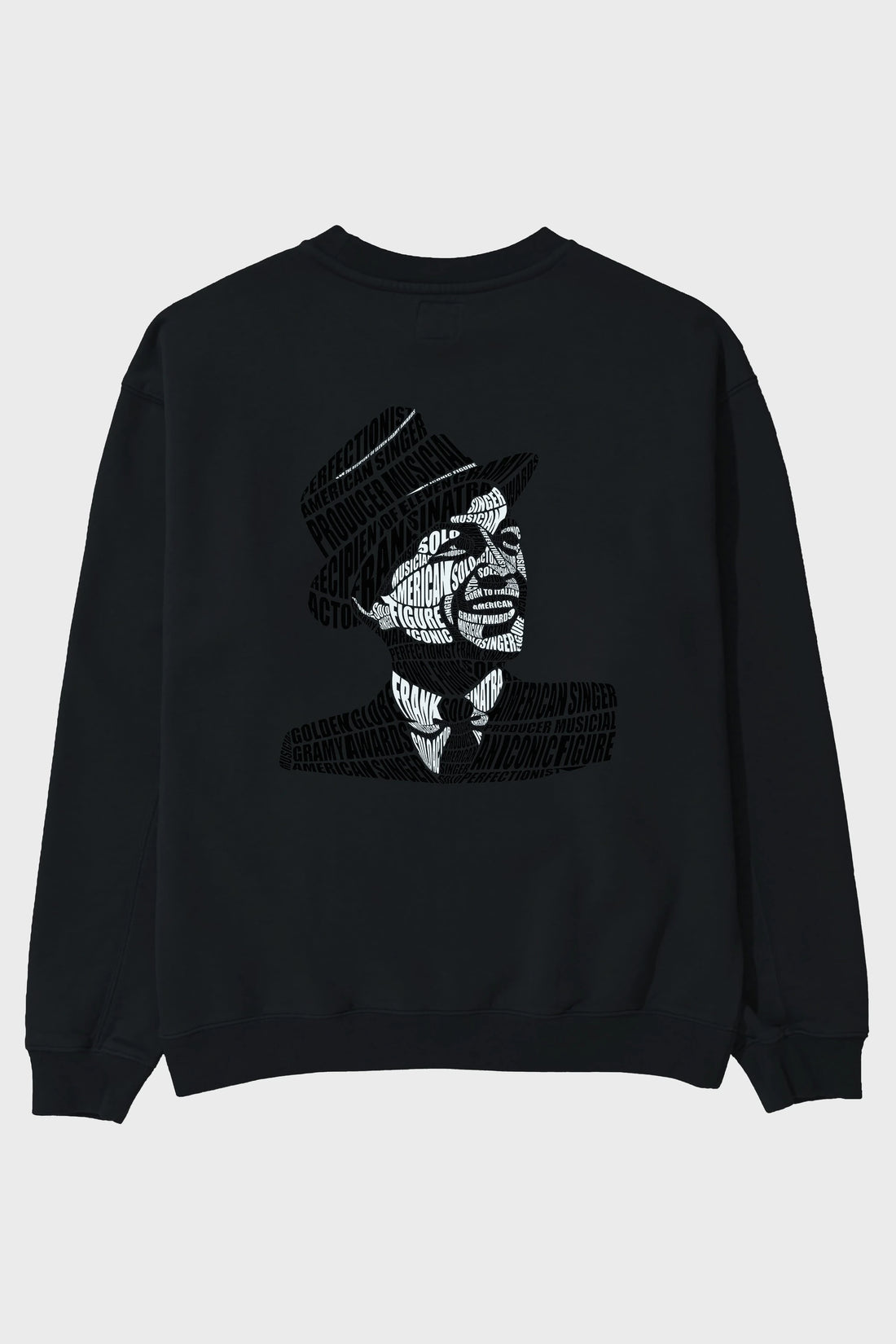 Frank Sinatra Calligram Arka Baskılı Oversize Sweatshirt Erkek Kadın Unisex