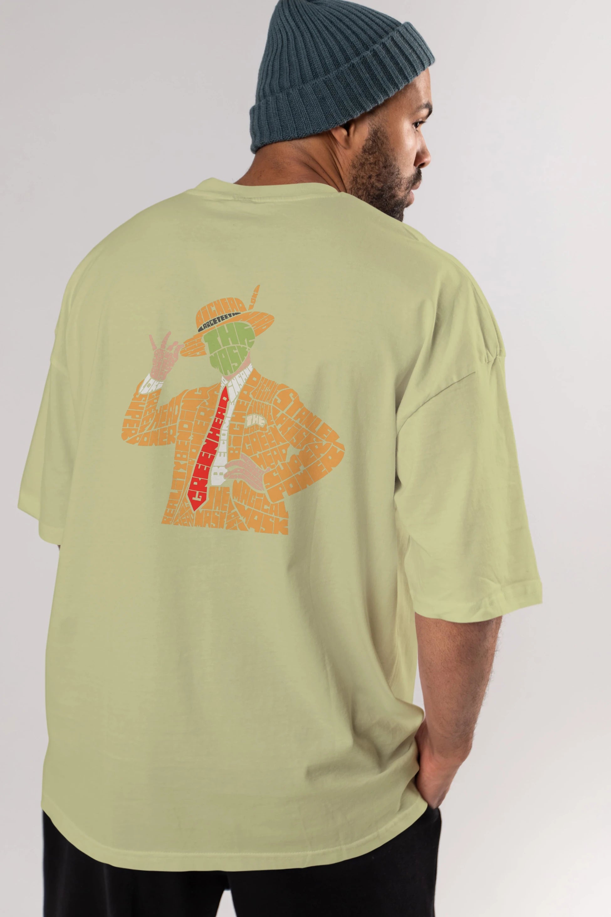 The Mask Arka Baskılı Oversize t-shirt %100 pamuk Erkek Kadın Unisex