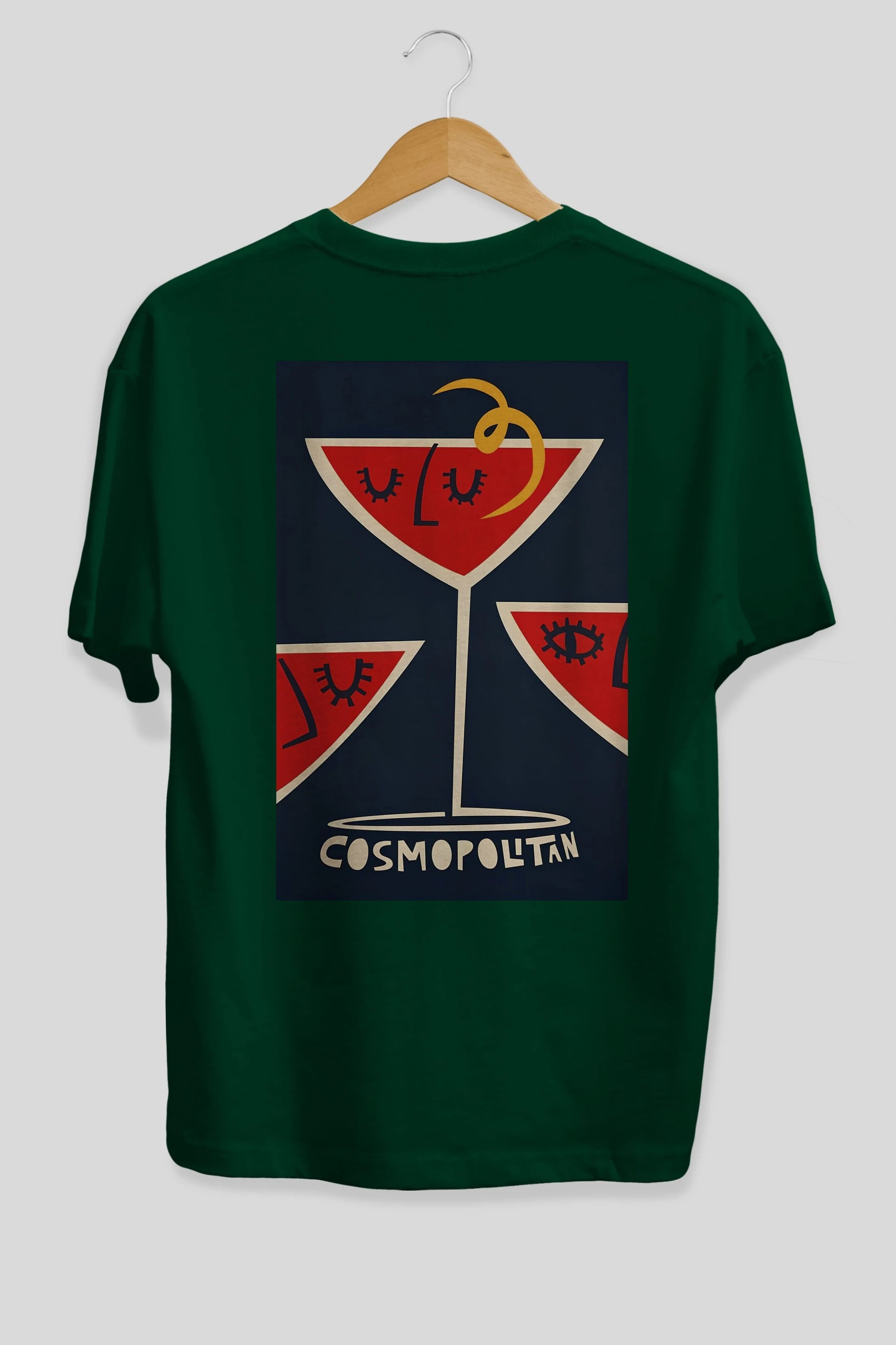 Cosmopolitan 4 Arka Baskılı Oversize t-shirt Erkek Kadın Unisex %100 Pamuk Bisiklet Yaka tişort