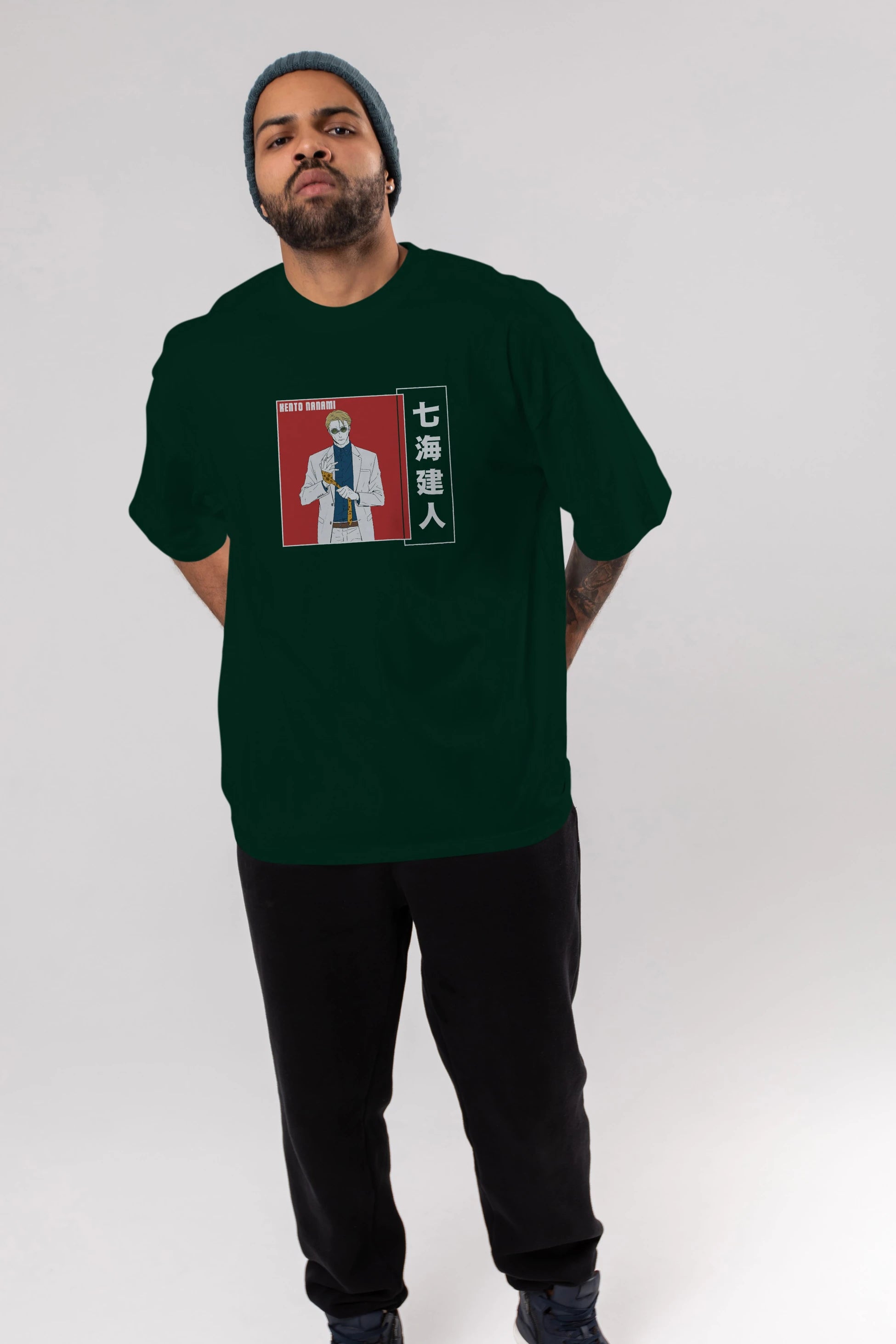 Kento Nanami 1 Anime Ön Baskılı Oversize t-shirt %100 pamuk Erkek Kadın Unisex