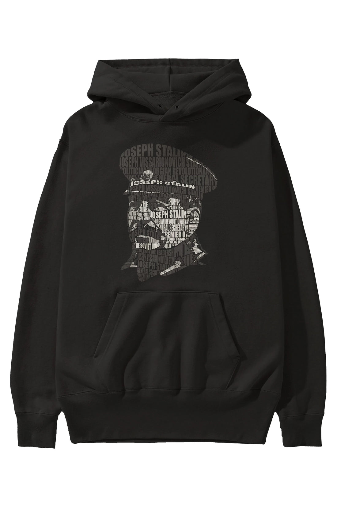 Joseph Stalin Calligram Ön Baskılı Hoodie Oversize Kapüşonlu Sweatshirt Erkek Kadın Unisex