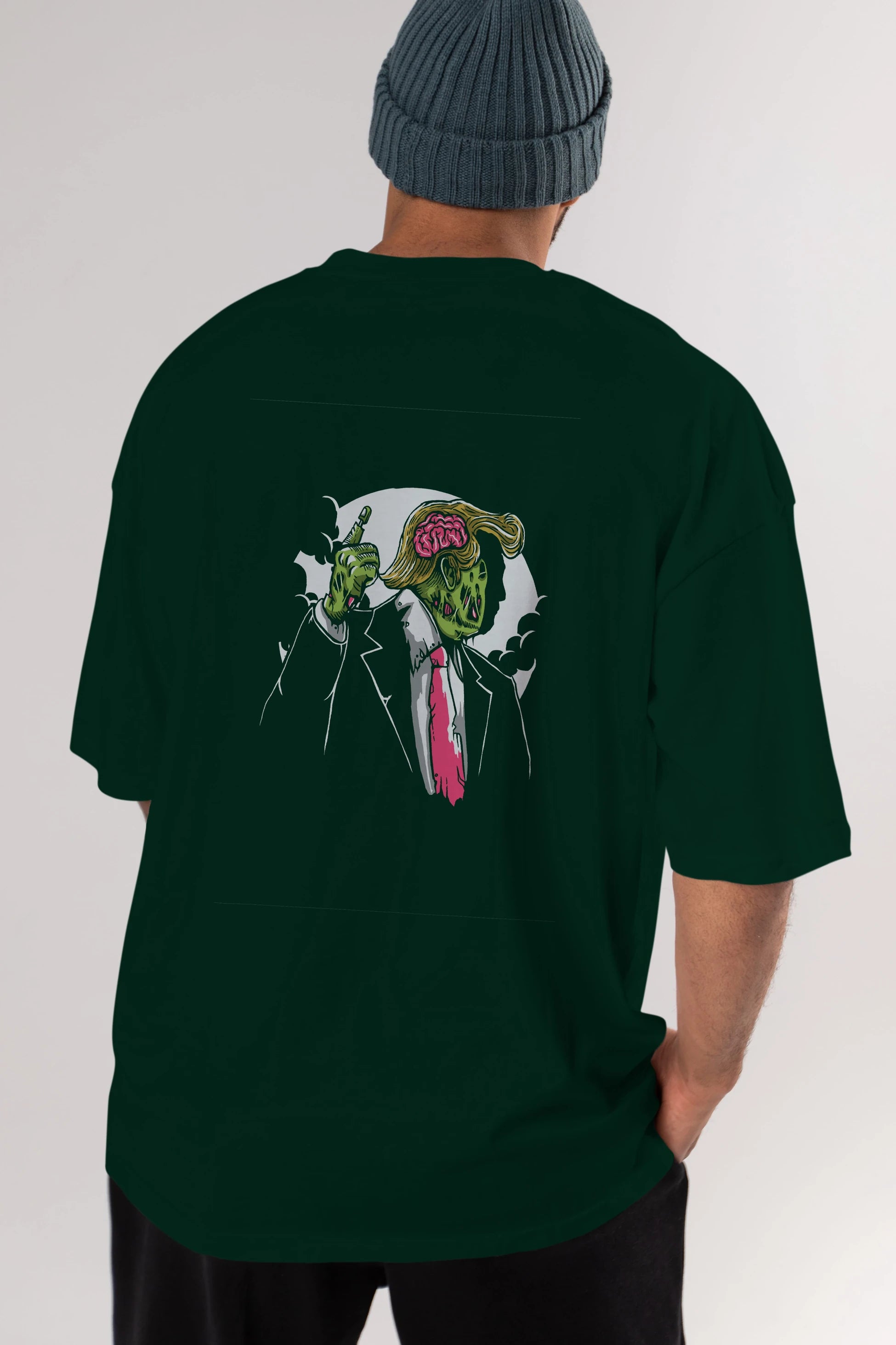 Make Zombie Great Again Arka Baskılı Oversize t-shirt Erkek Kadın Unisex %100 Pamuk