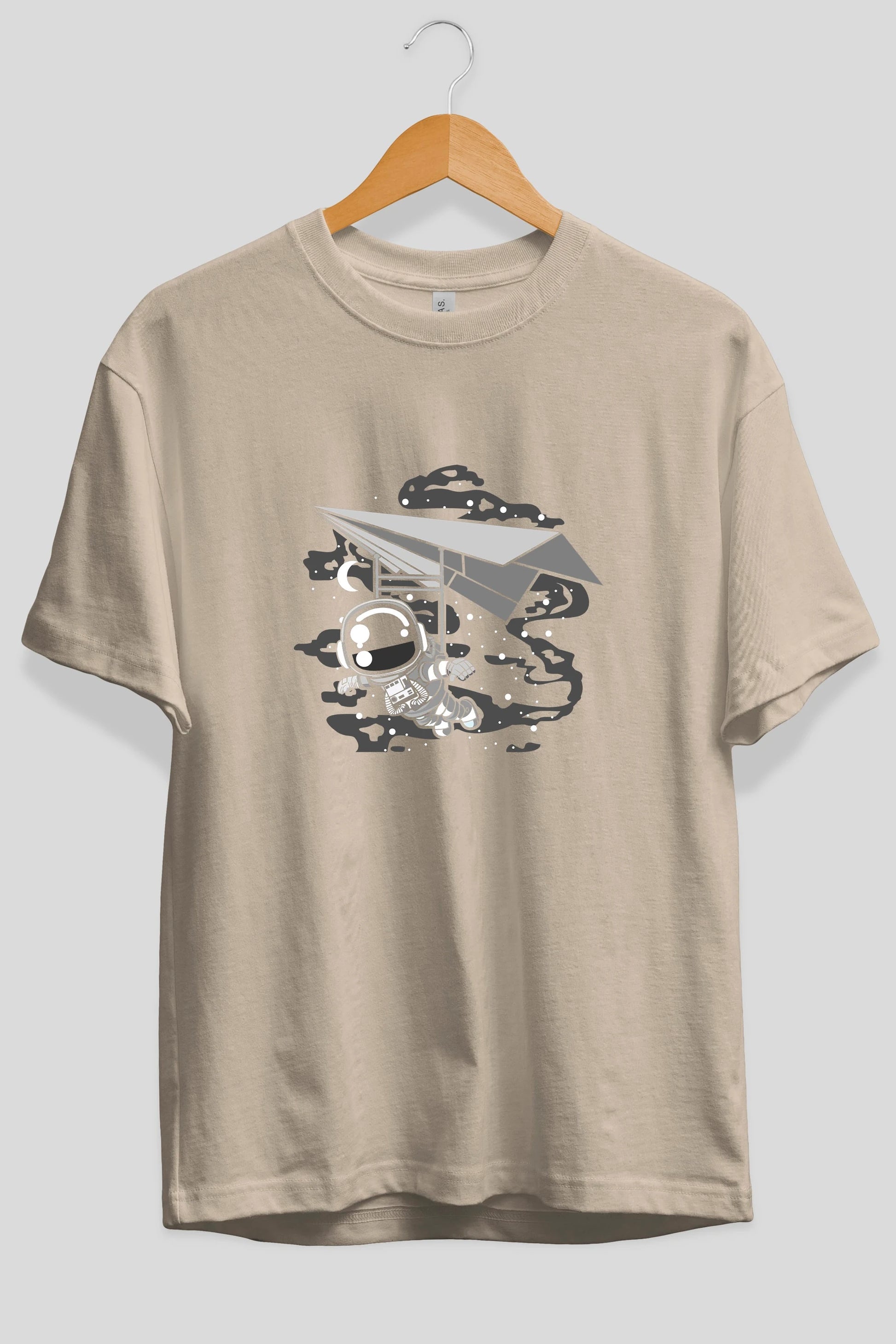 Astronaut Flying Ön Baskılı Oversize t-shirt Erkek Kadın Unisex