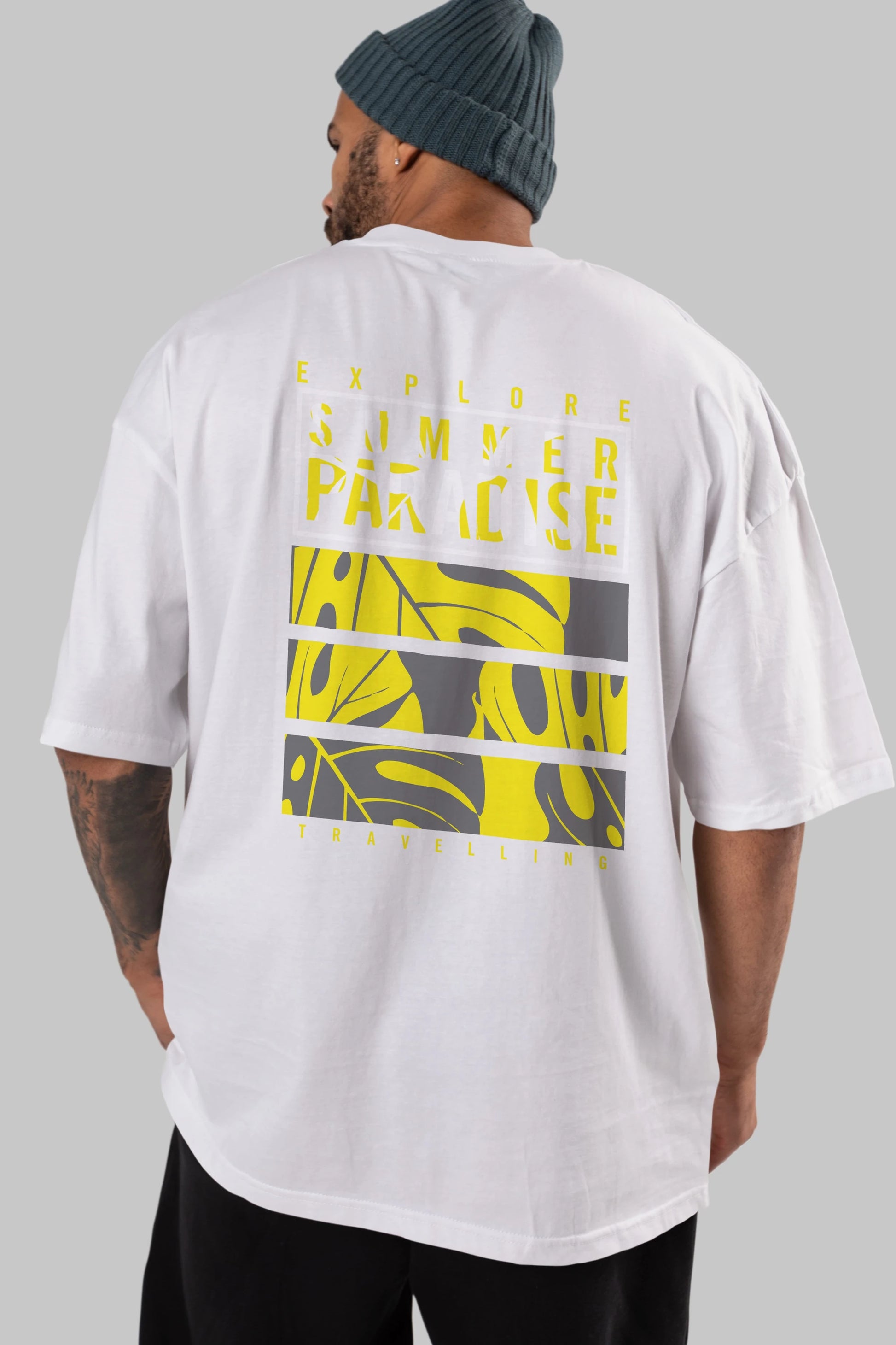 Summer Paradise Arka Baskılı Oversize t-shirt Erkek Kadın Unisex
