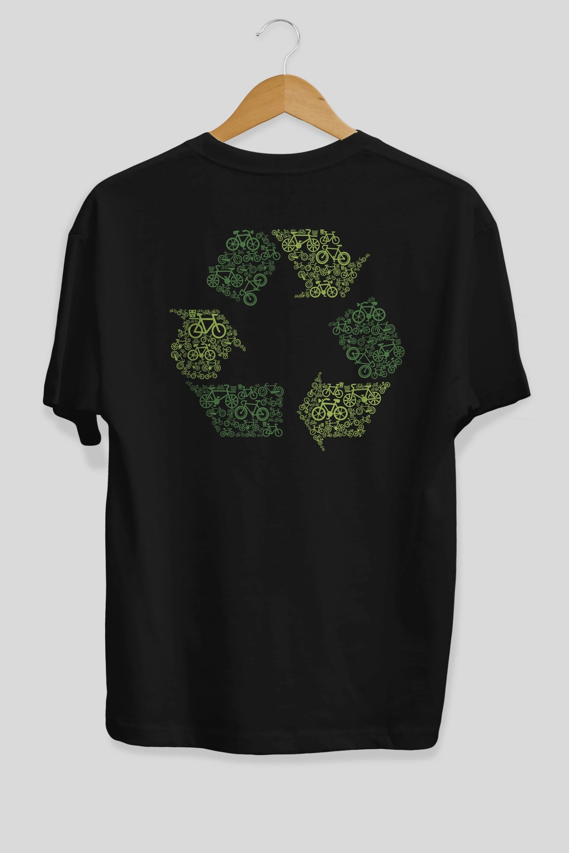 Recycling Arka Baskılı Oversize t-shirt %100 pamuk Erkek Kadın Unisex