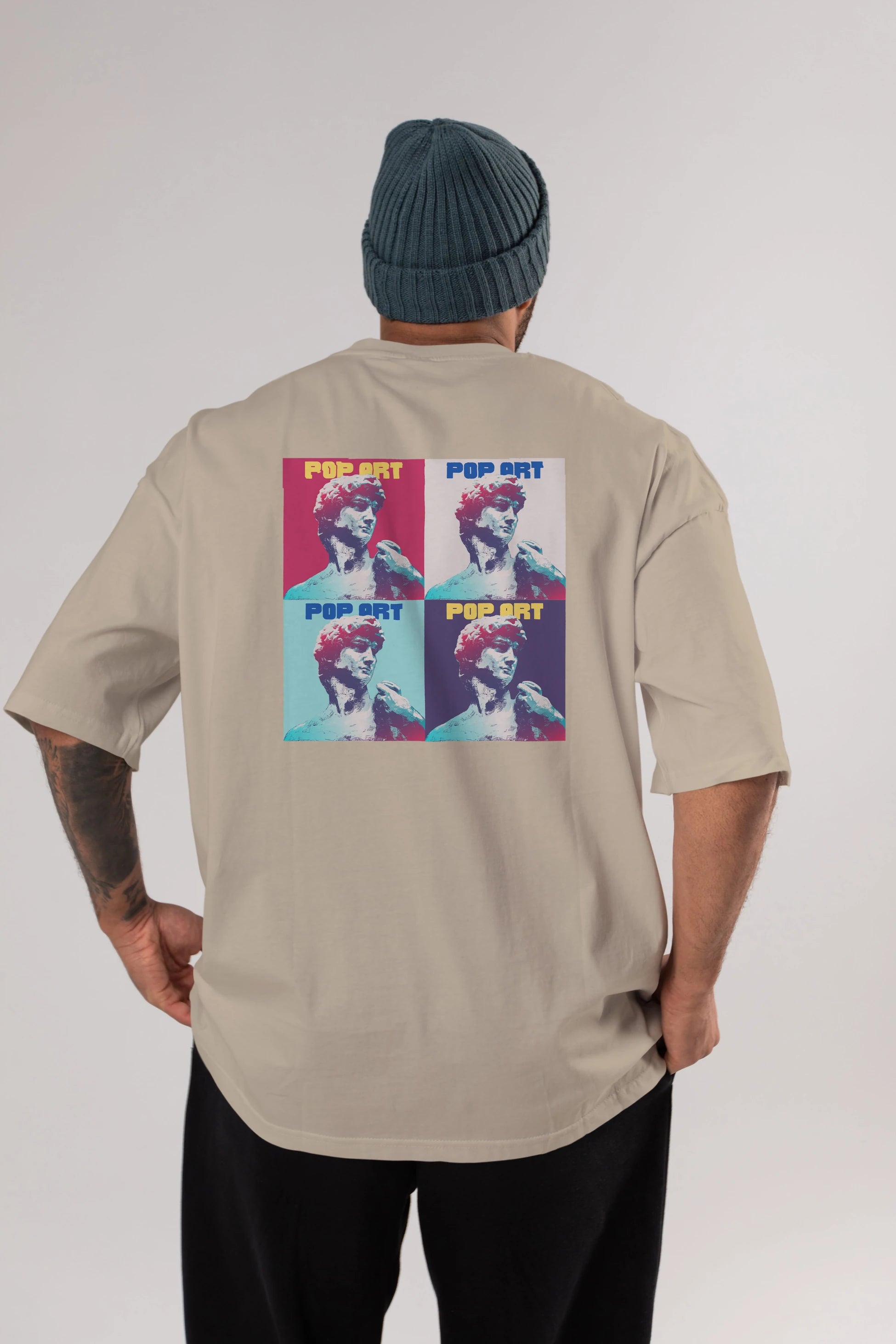 Creative Pop Art Arka Baskılı Oversize t-shirt Erkek Kadın Unisex