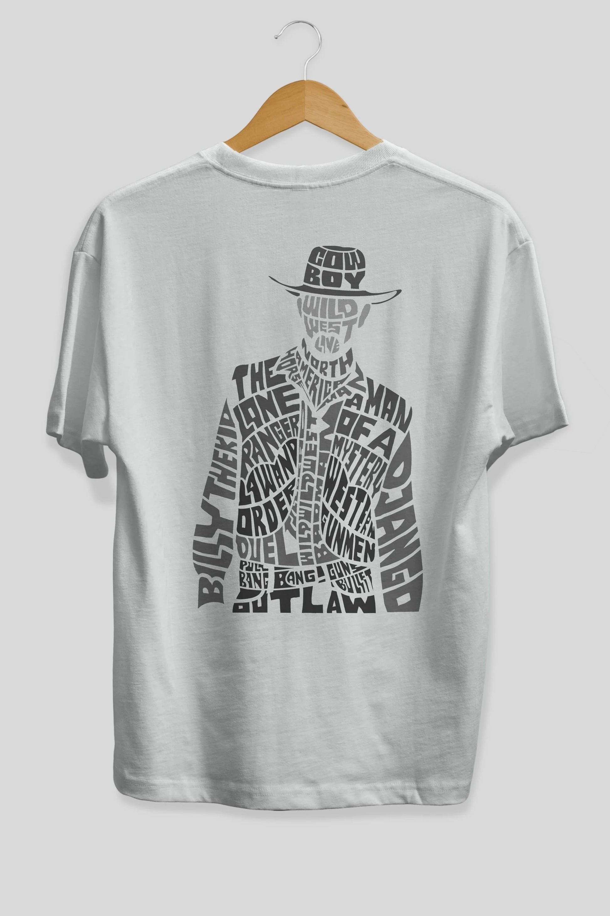 Cowboy Arka Baskılı Oversize t-shirt %100 pamuk Erkek Kadın Unisex