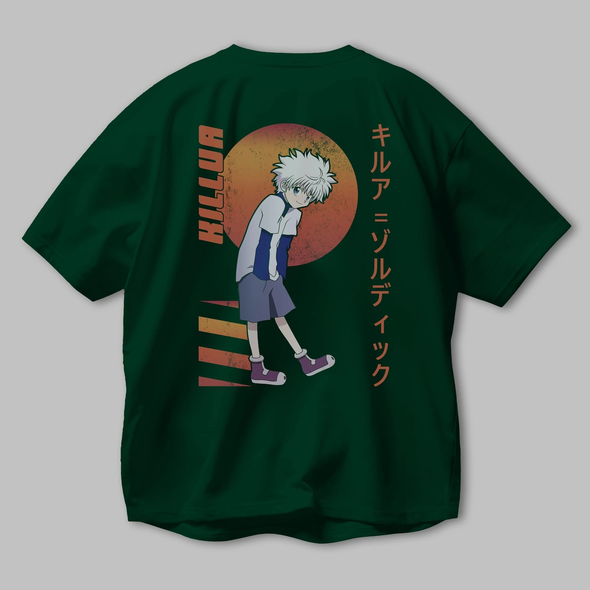 Killua Zoldyck 5 2 Anime Arka Baskılı Oversize t-shirt Erkek Kadın Unisex