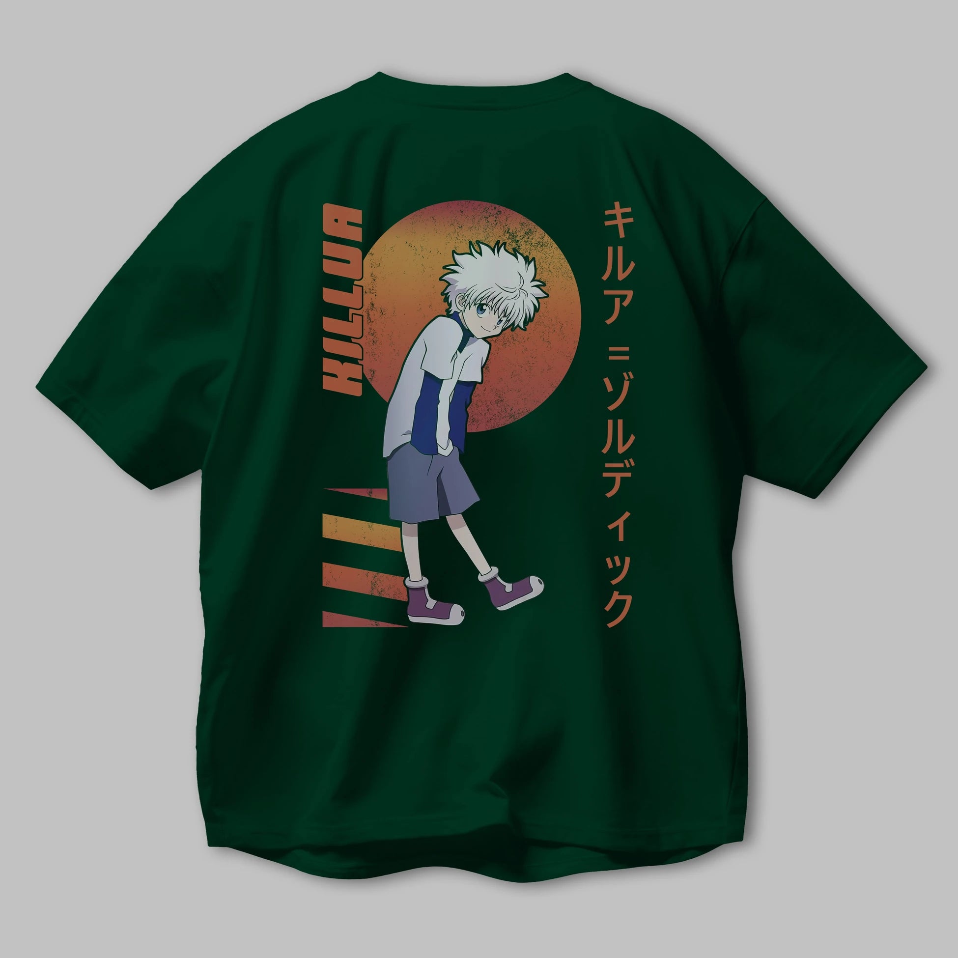Killua Zoldyck 5 2 Anime Arka Baskılı Oversize t-shirt Erkek Kadın Unisex